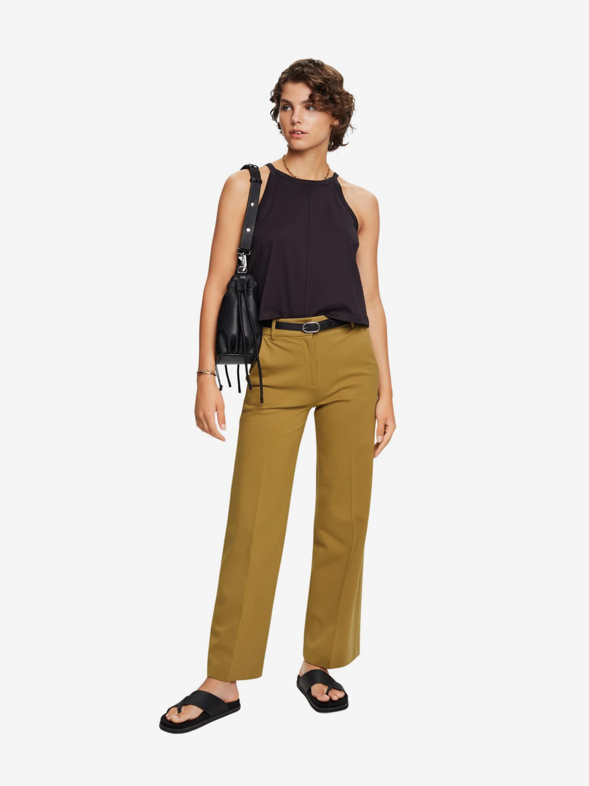 ESPRIT Crop Tops Shirt Dames Zwart