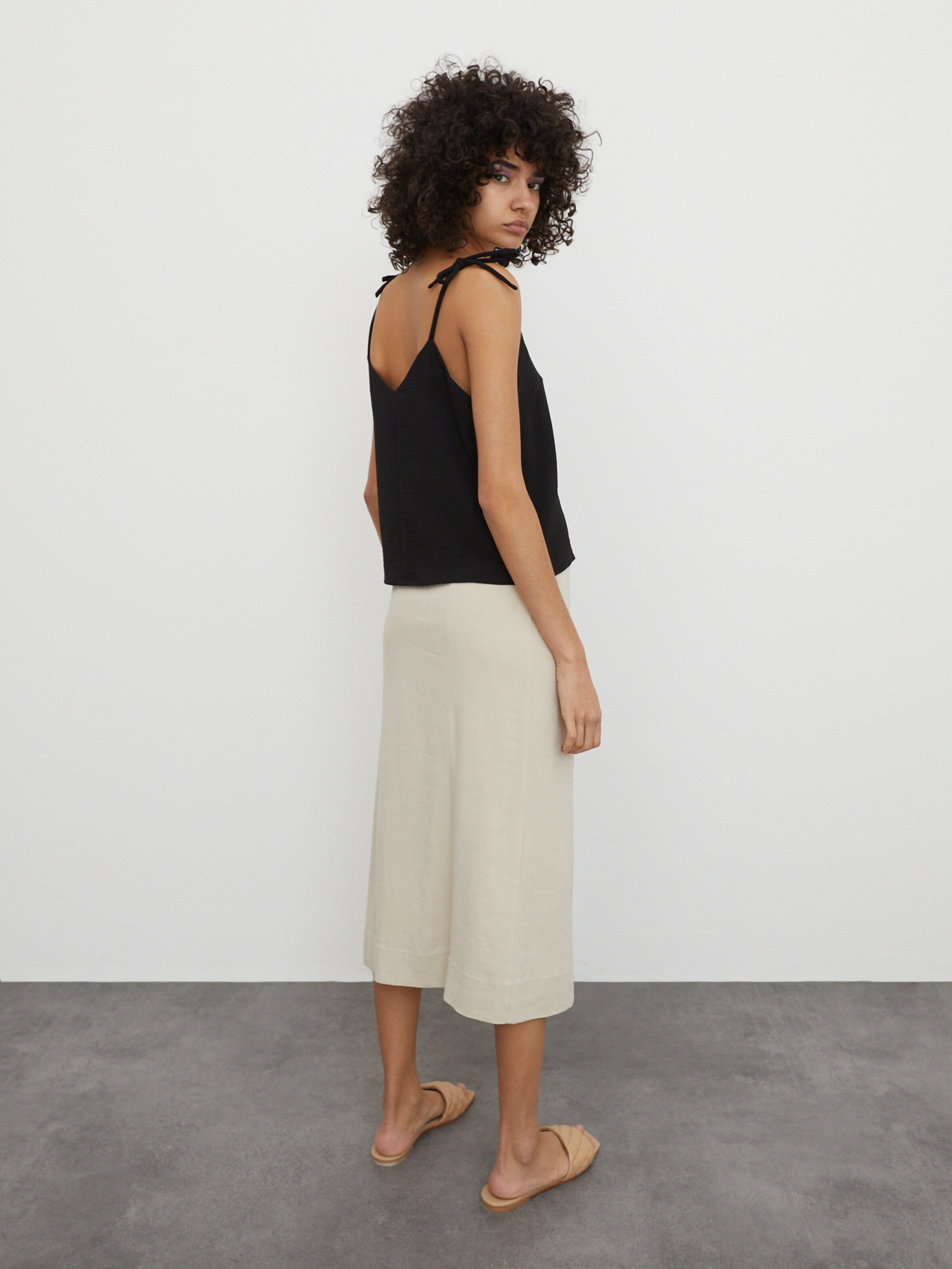EDITED Spaghetti Tops Top Ulla Dames Zwart