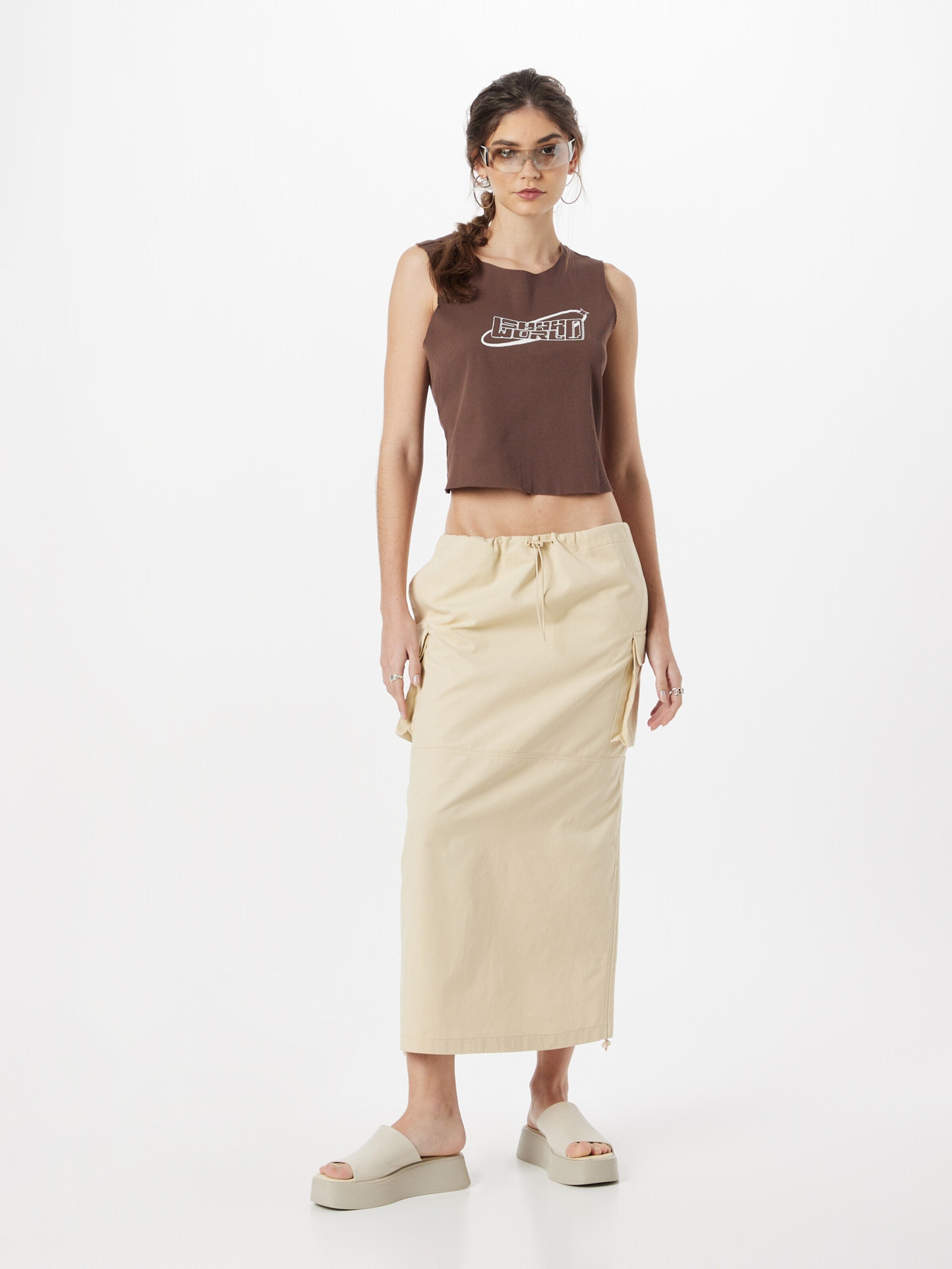  Crop Tops Shirt Angely Dames Bruin