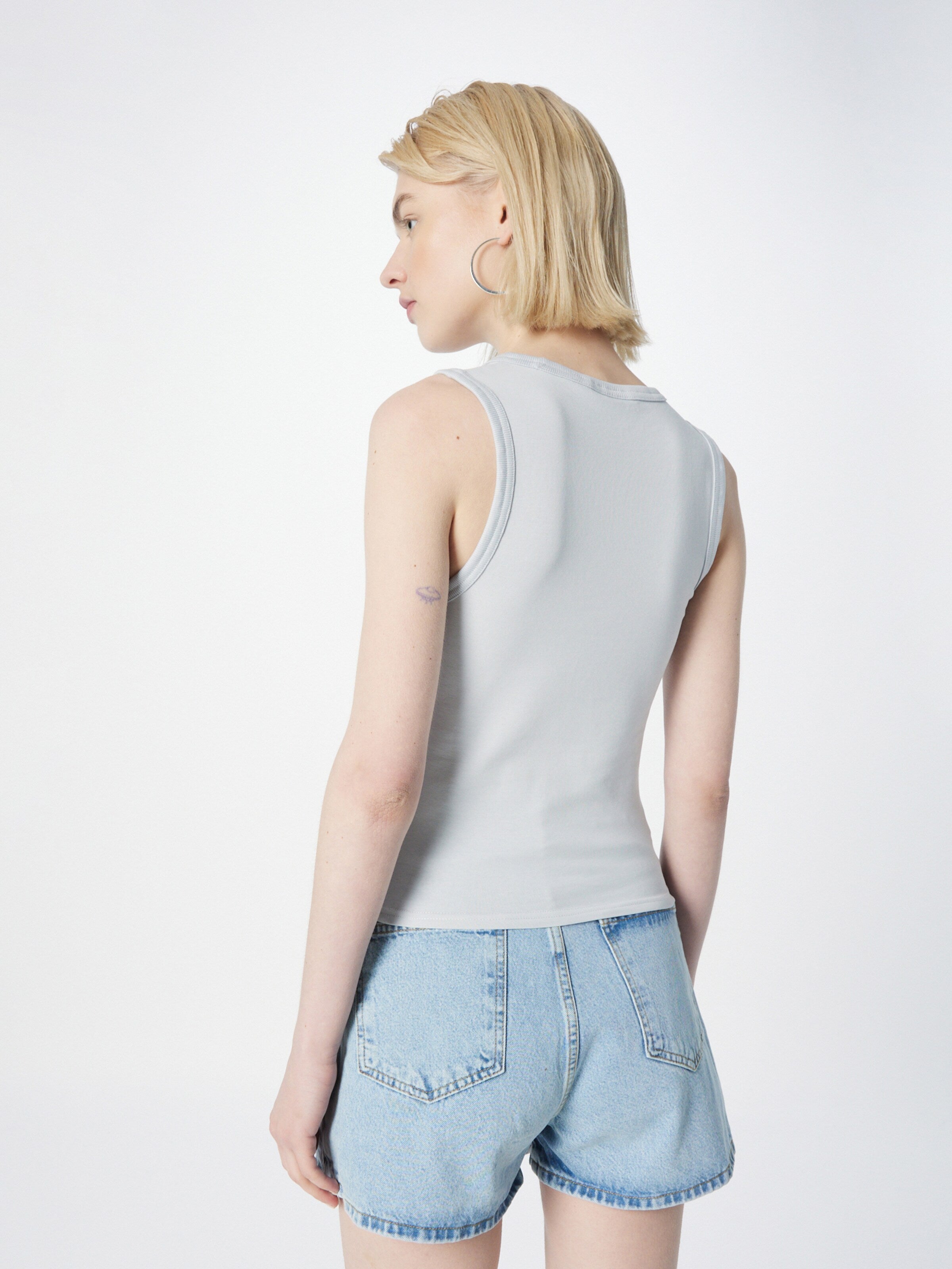 WEEKDAY Tanktops Top Dames Smoky Blue / Zwart
