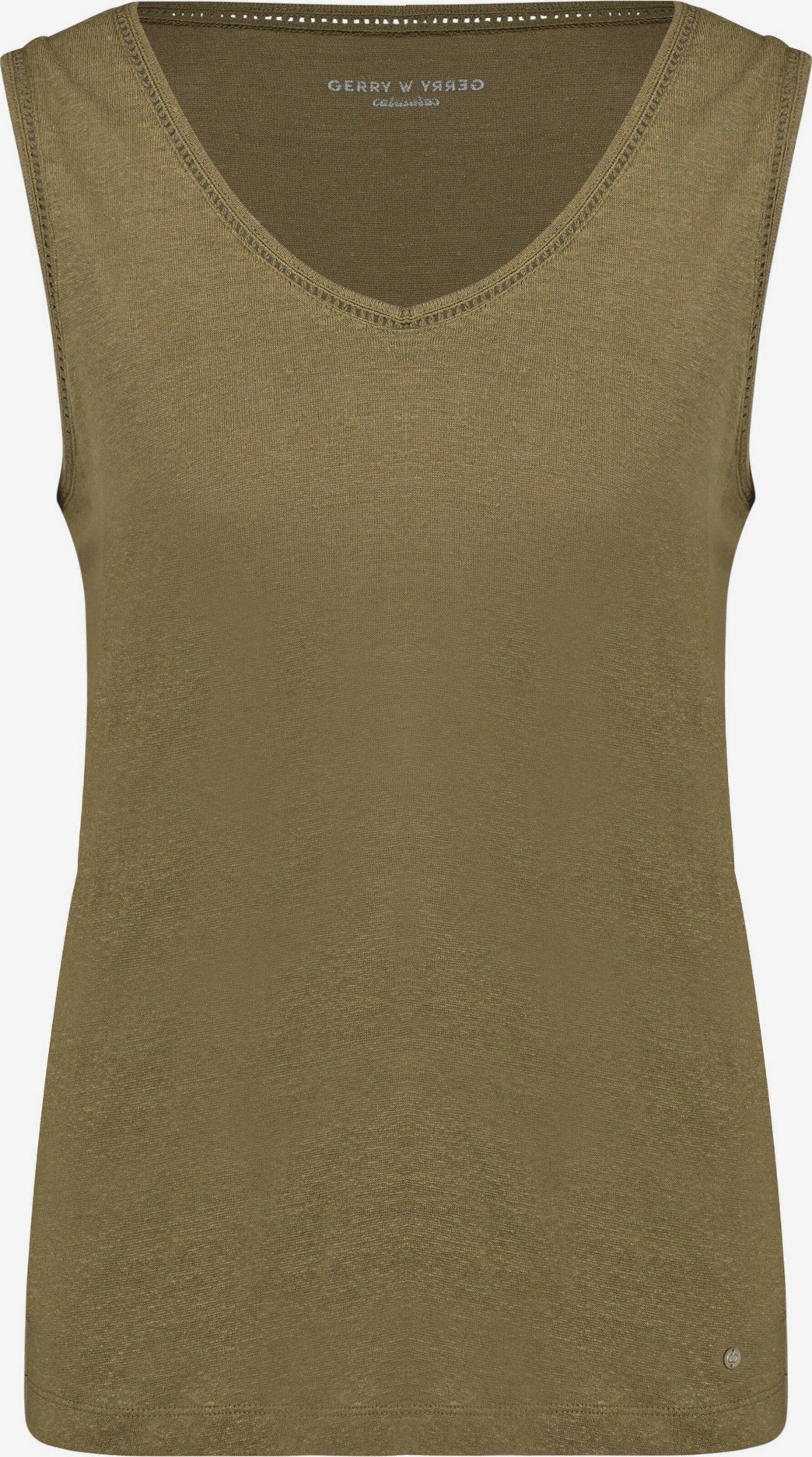 Gerry Weber Mouwloze Shirts Top Dames Olijfgroen