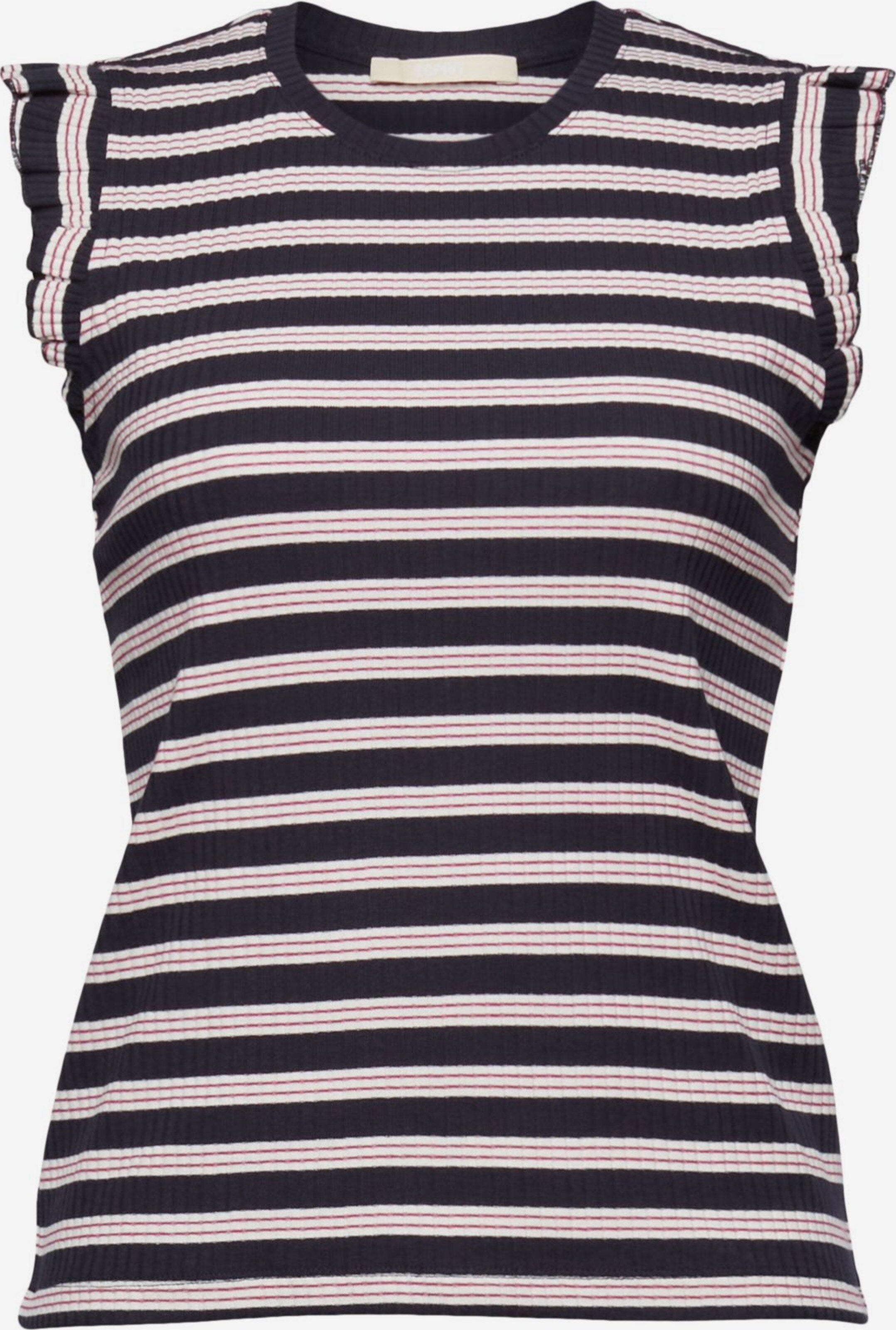 ESPRIT Mouwloze Shirts Top Dames Navy / Wit