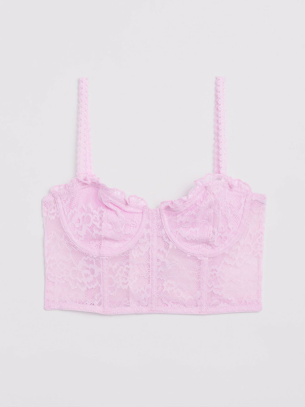 NA-KD Kanten Tops Top Dames Roze