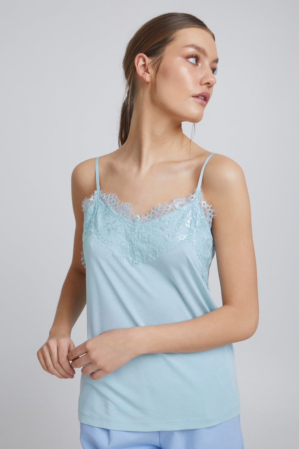 ICHI Kanten Tops Top Dames Blauw