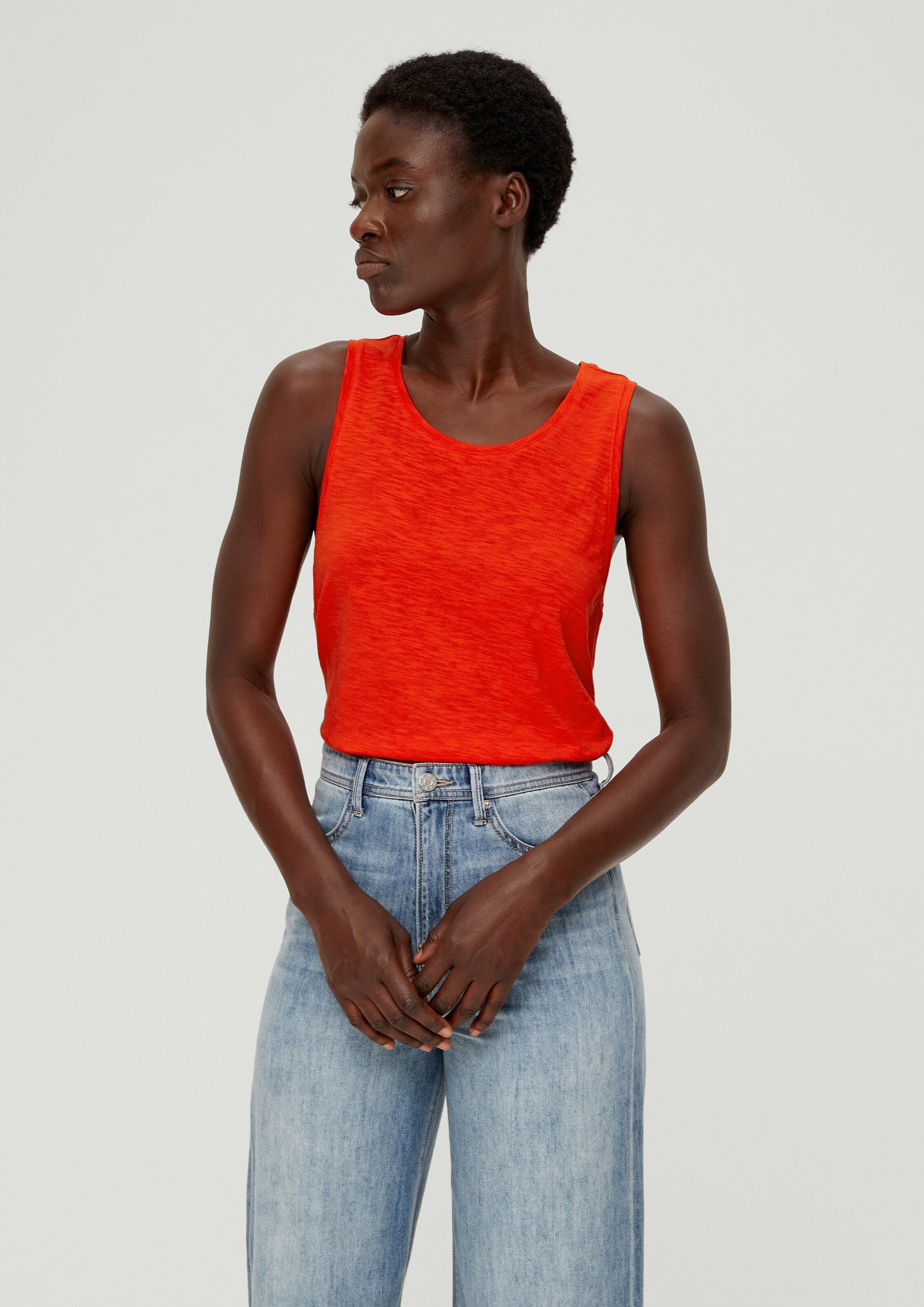 S.Oliver Mouwloze Shirts Top Dames Neonoranje