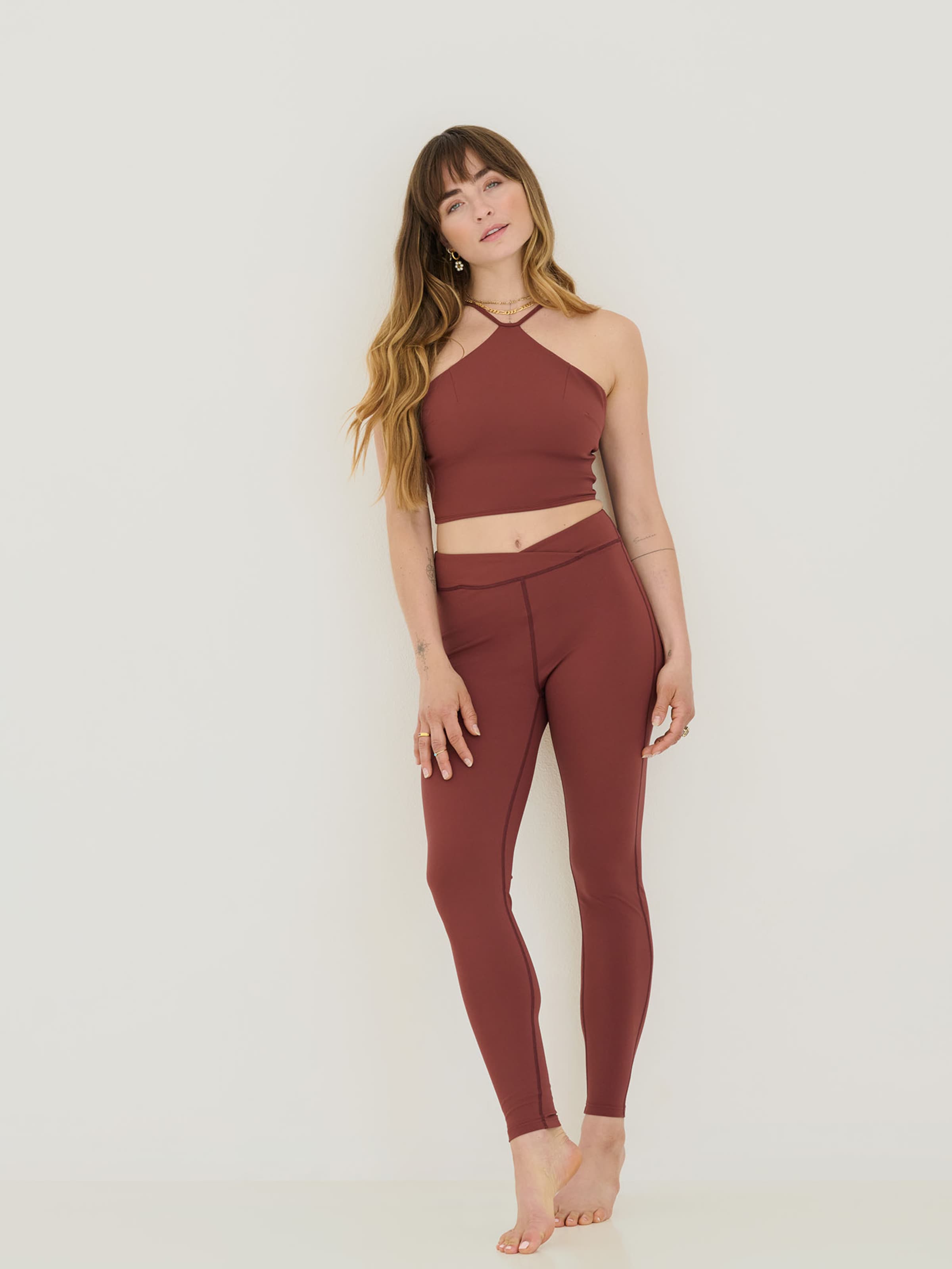  Crop Tops Top Adelina Dames Bruin