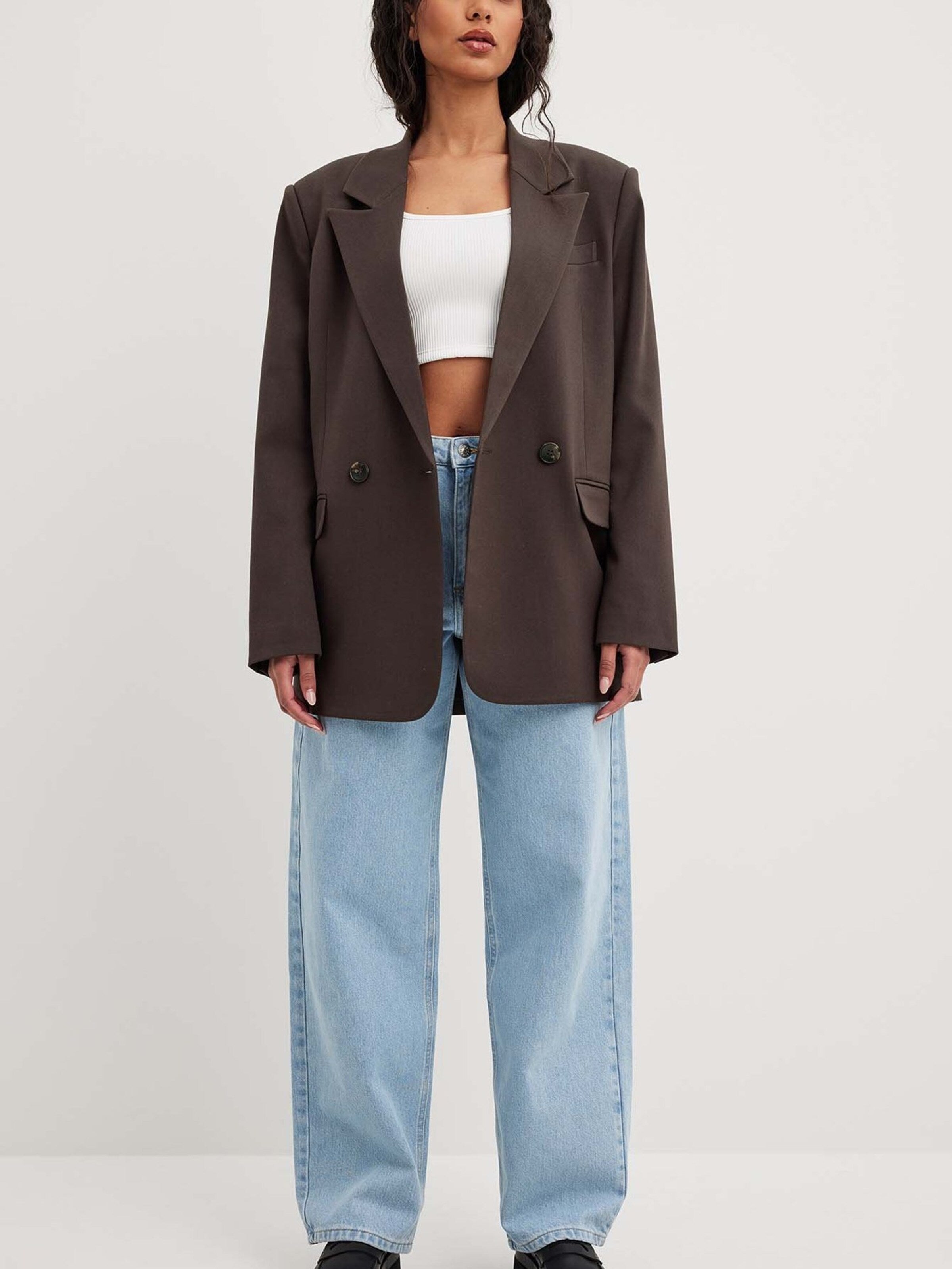 NA-KD Crop Tops Top Dames Wit