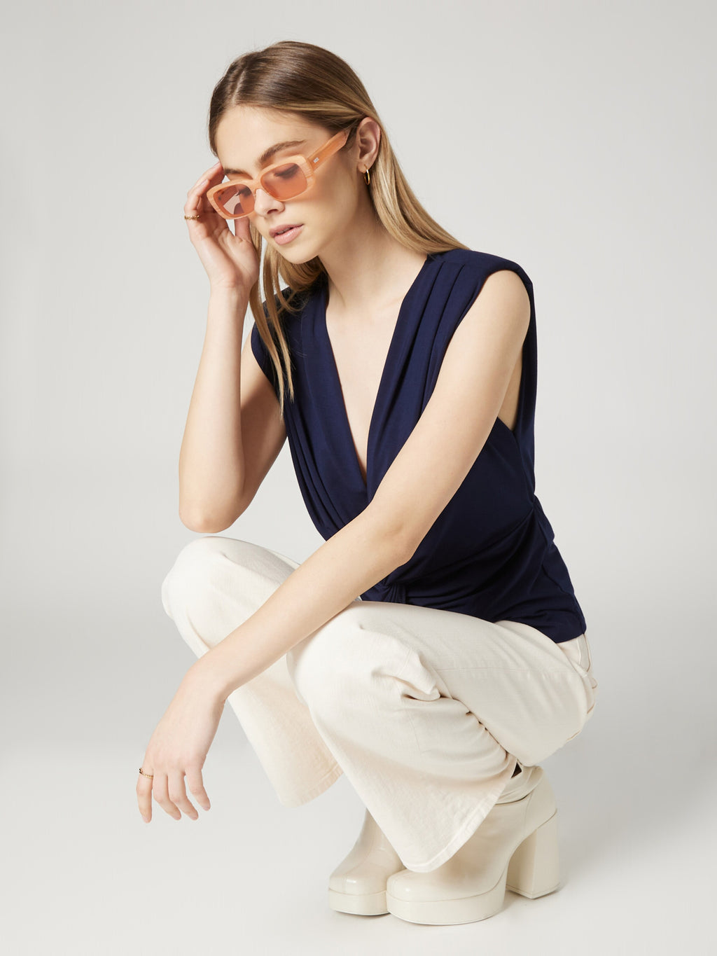  Mouwloze Shirts Top Pauline Dames Donkerblauw