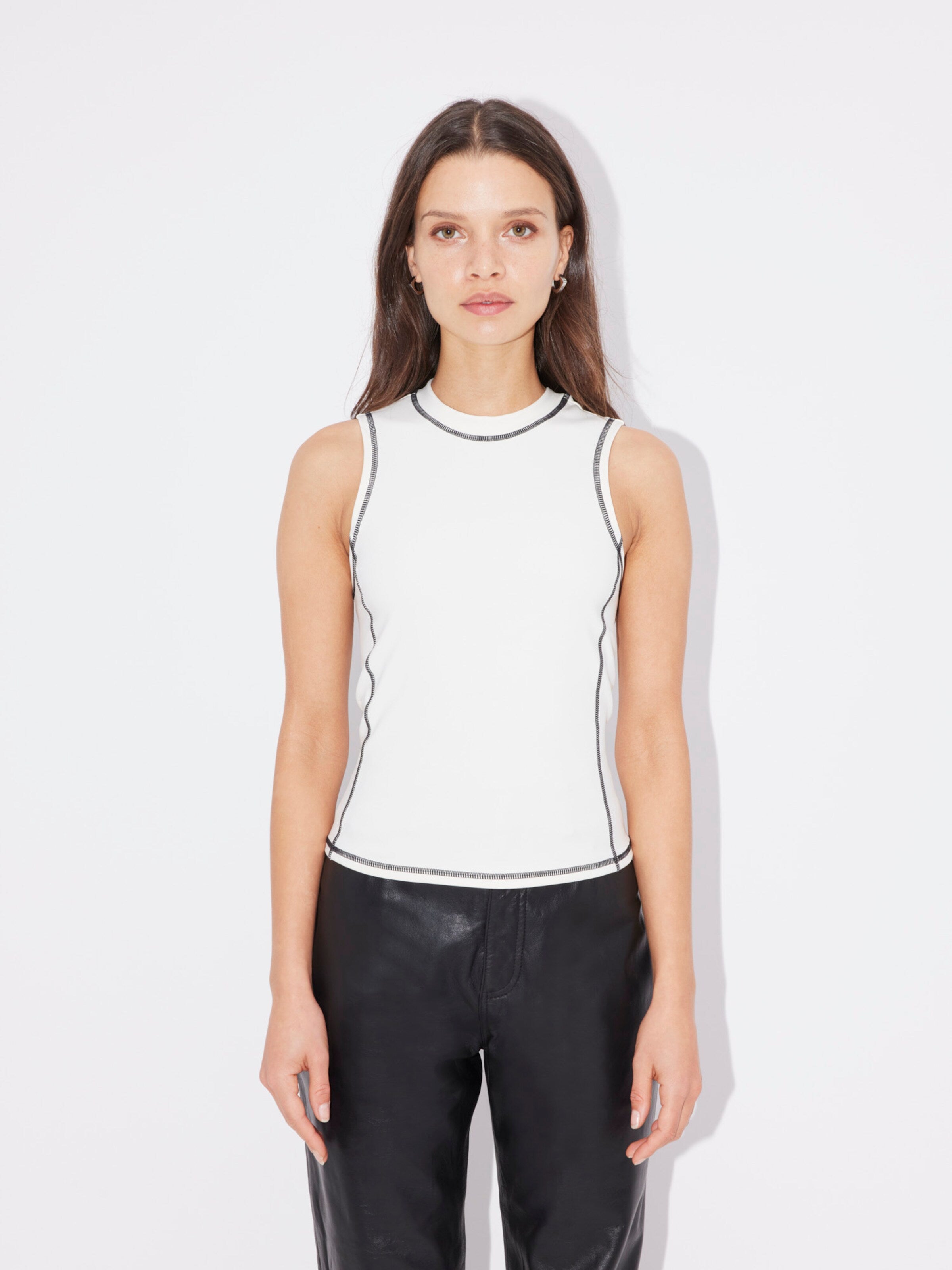 Mouwloze Shirts Top Flora Dames Offwhite