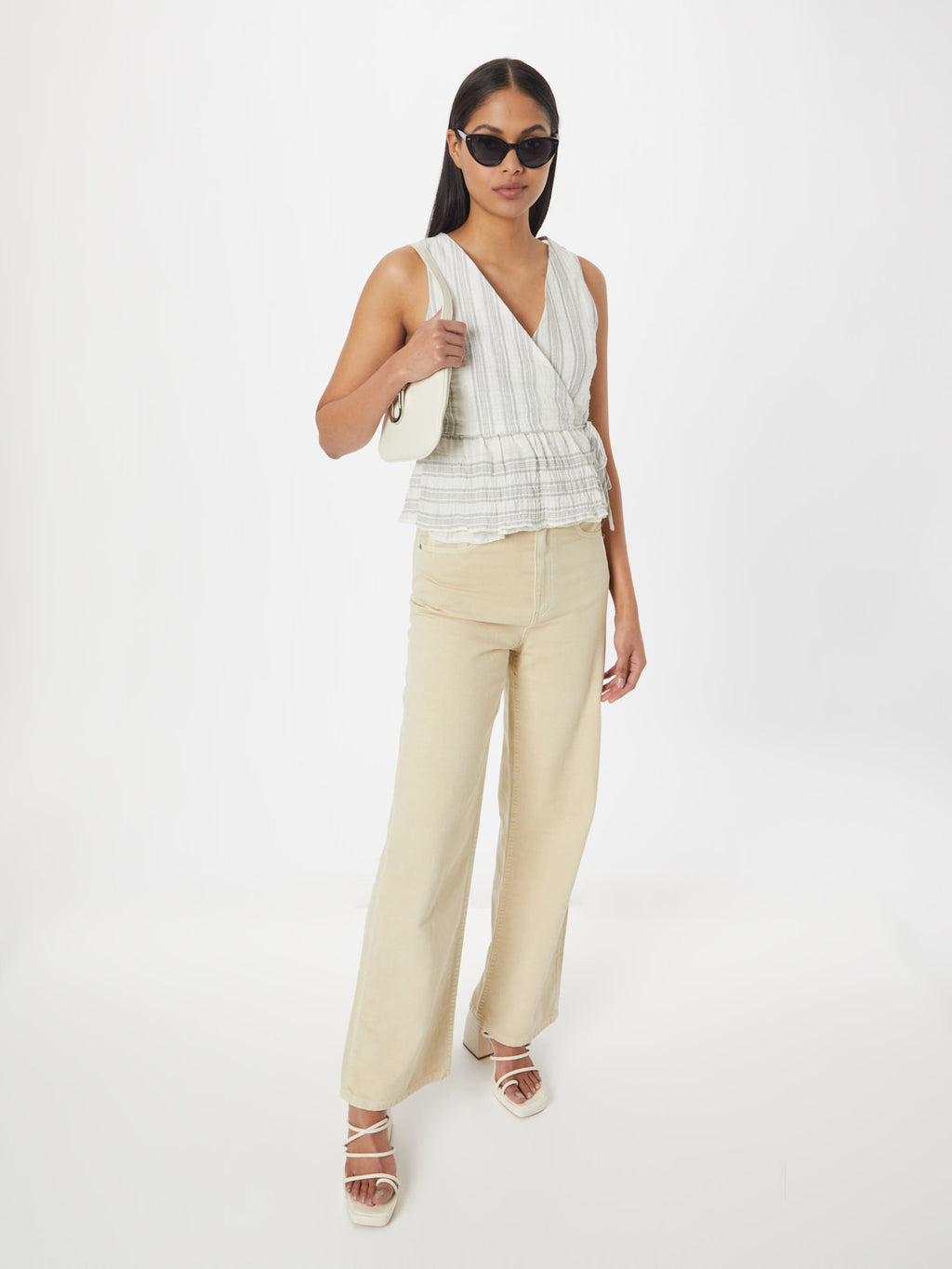 About You Mouwloze Shirts Top Felize Dames Grijs / Groen