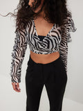 NA-KD Uitgaanstops Top Dames Zwart / Wit