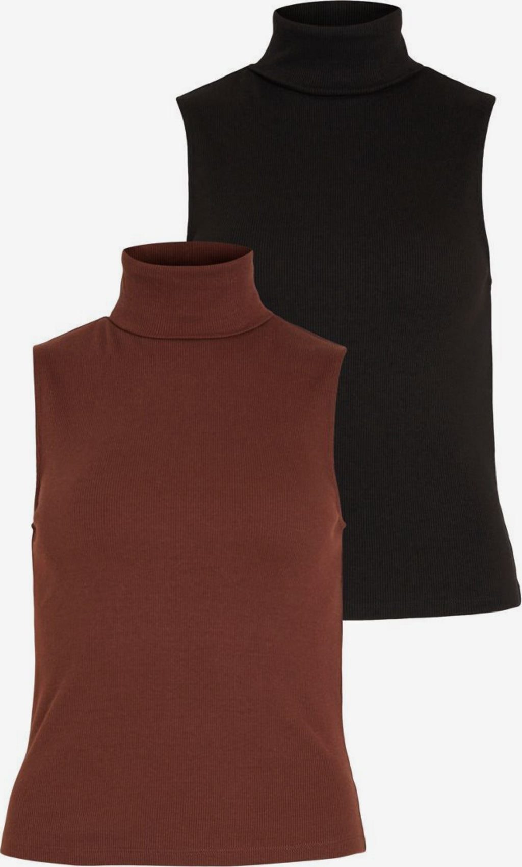 Vila Mouwloze Shirts Top Dames Bruin / Zwart