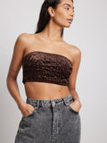 NA-KD Crop Tops Top Dames Donkerbruin