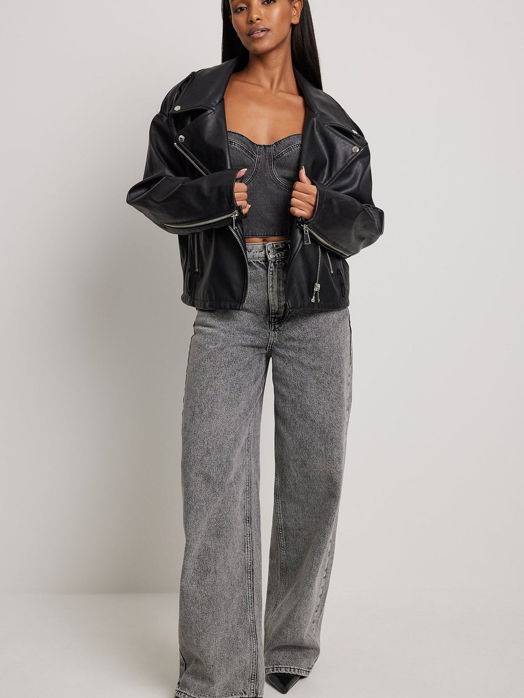 NA-KD Crop Tops Top Dames Grijs