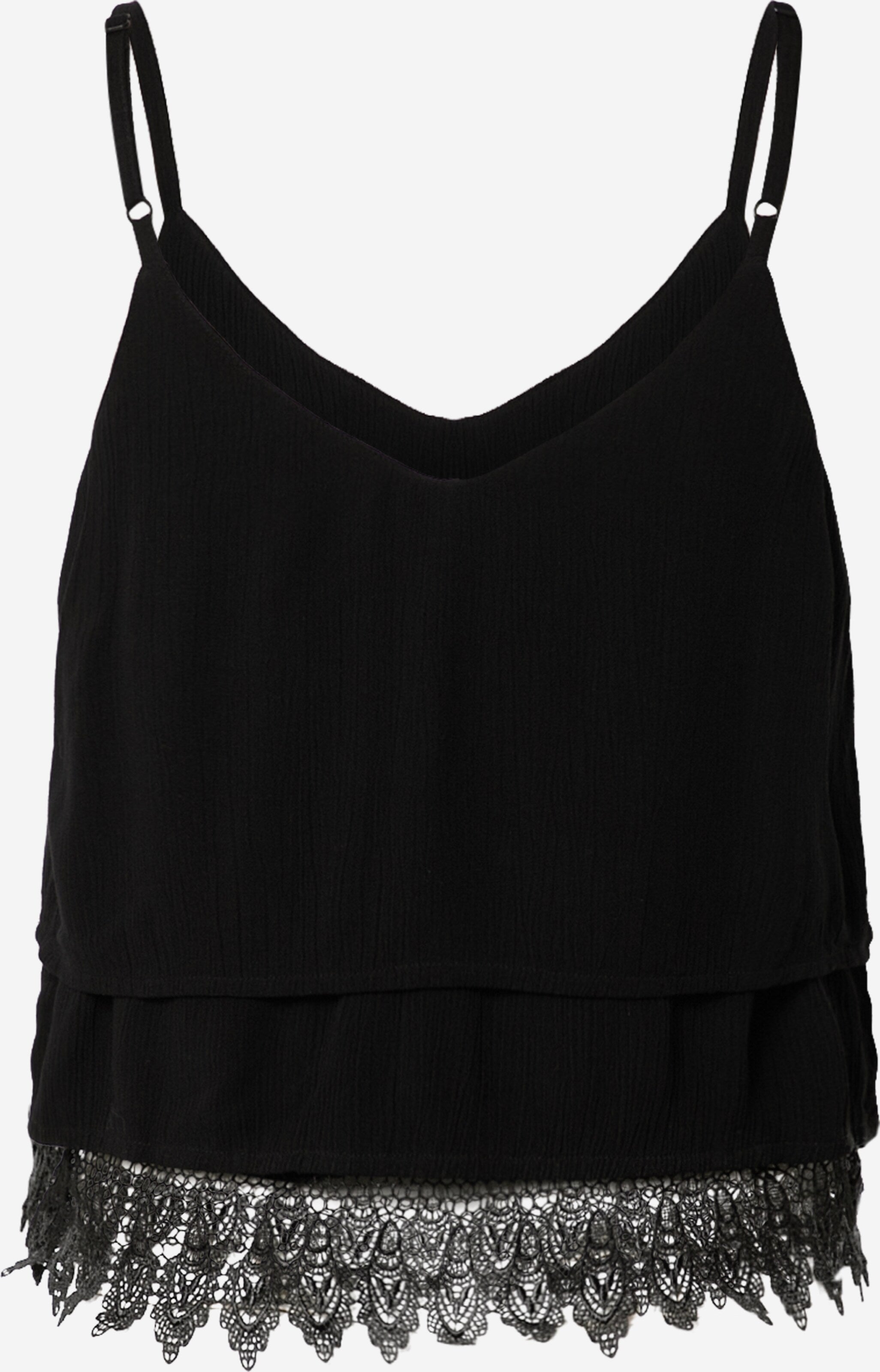 About You Kanten Tops Top Ledora Dames Zwart