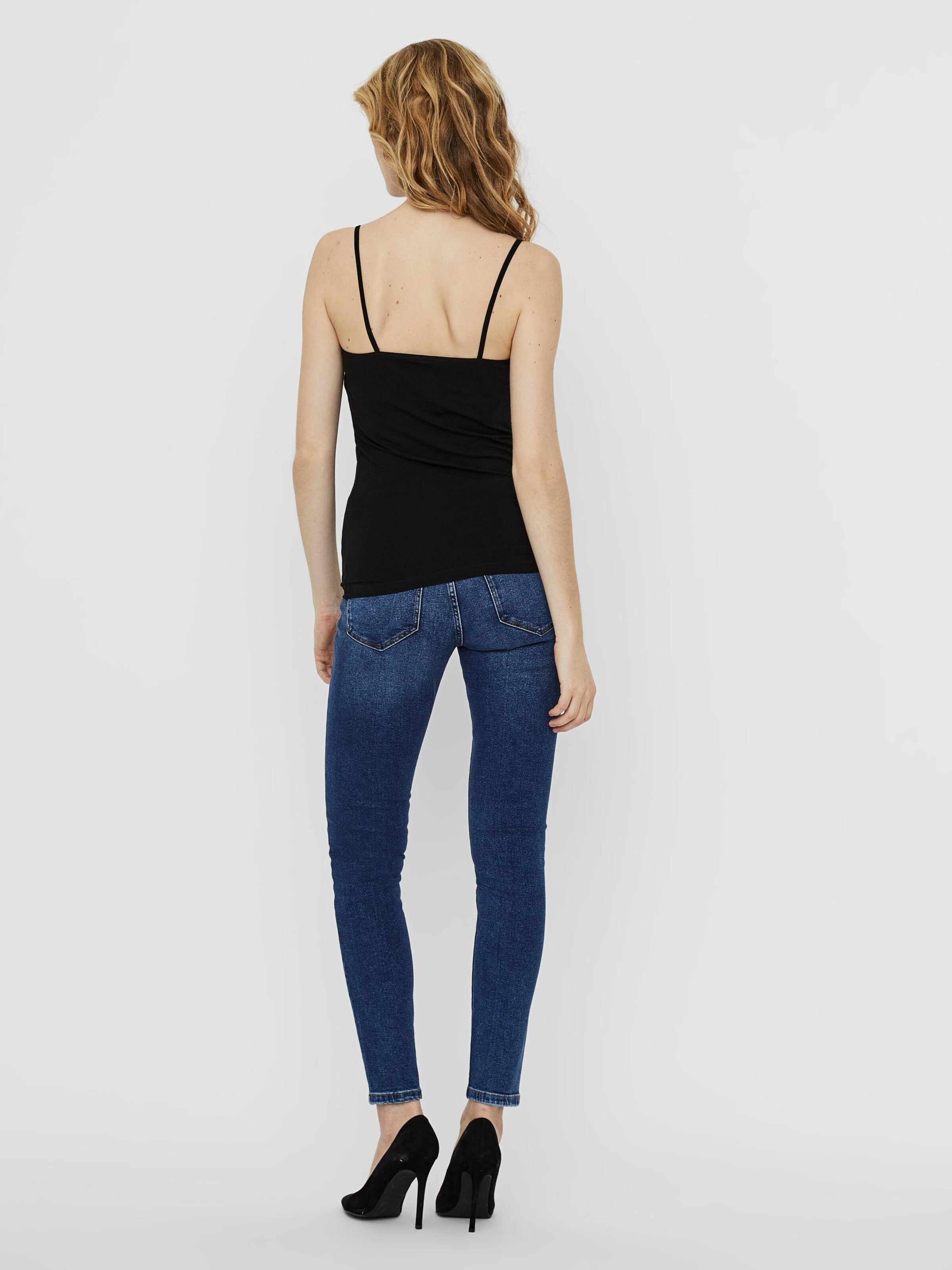 Vero Moda Kanten Tops Top Inge Dames Zwart / Wit
