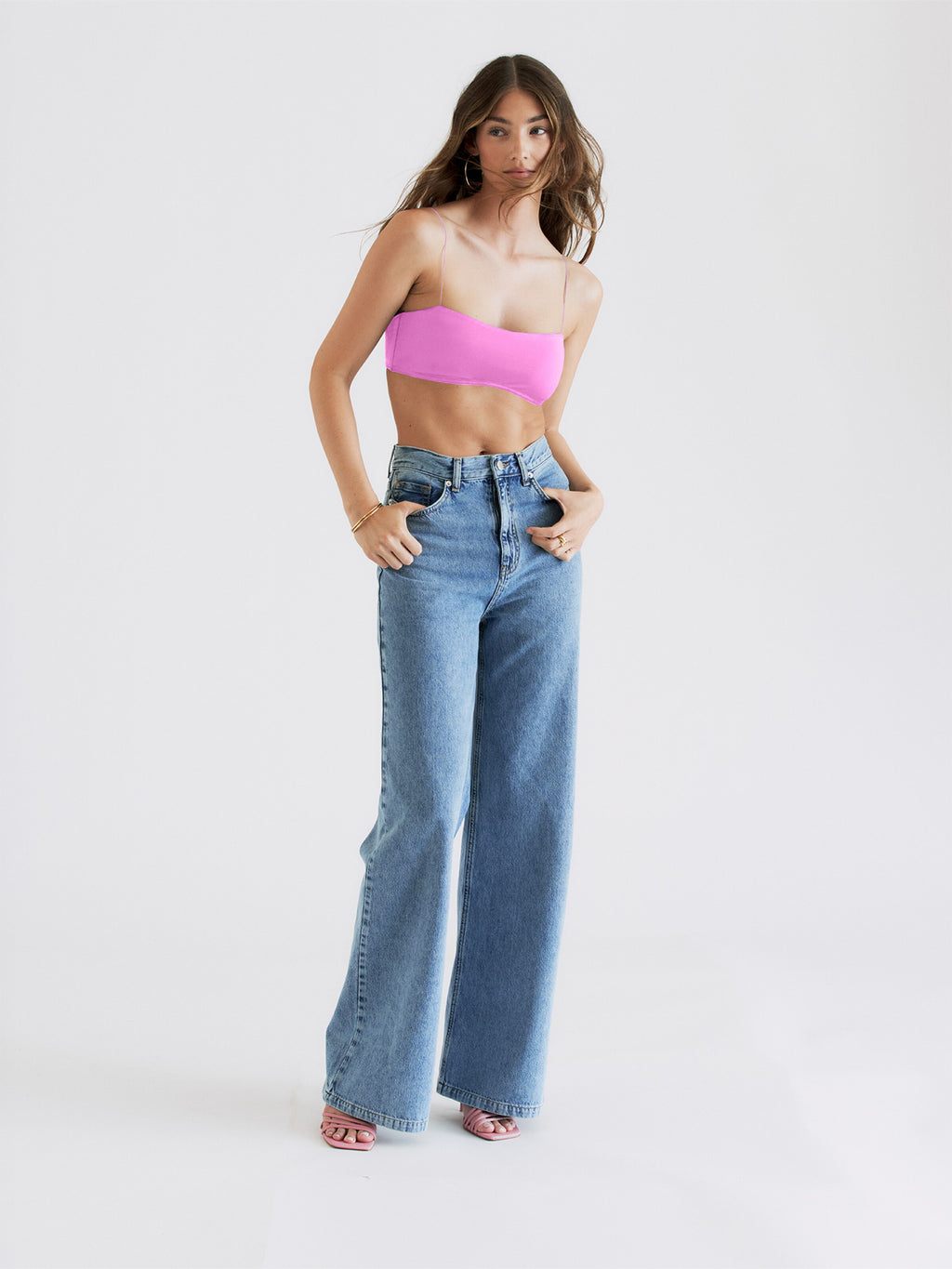  Crop Tops Top Caja Dames Pink