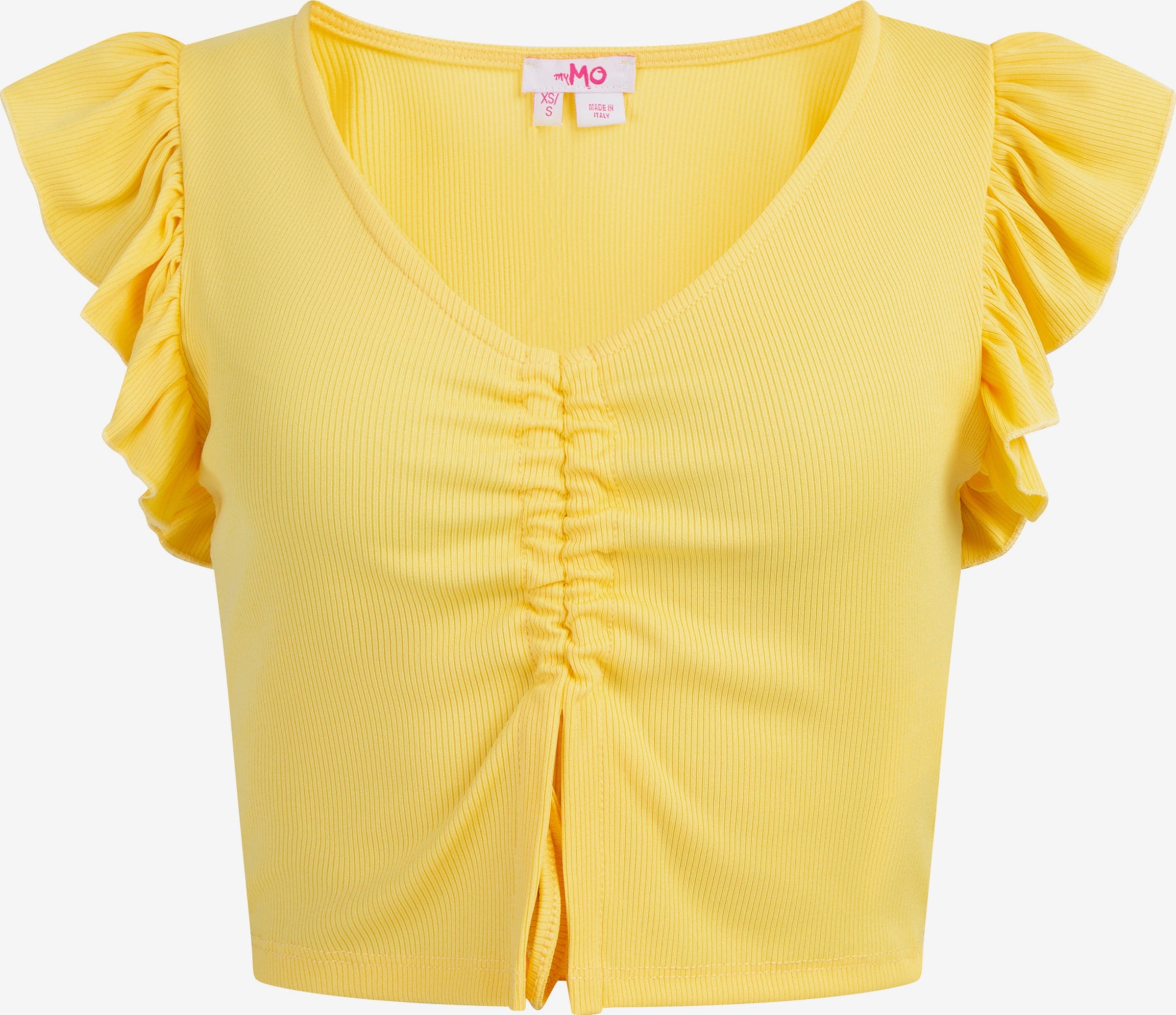MyMO Crop Tops Top Dames Lichtgeel