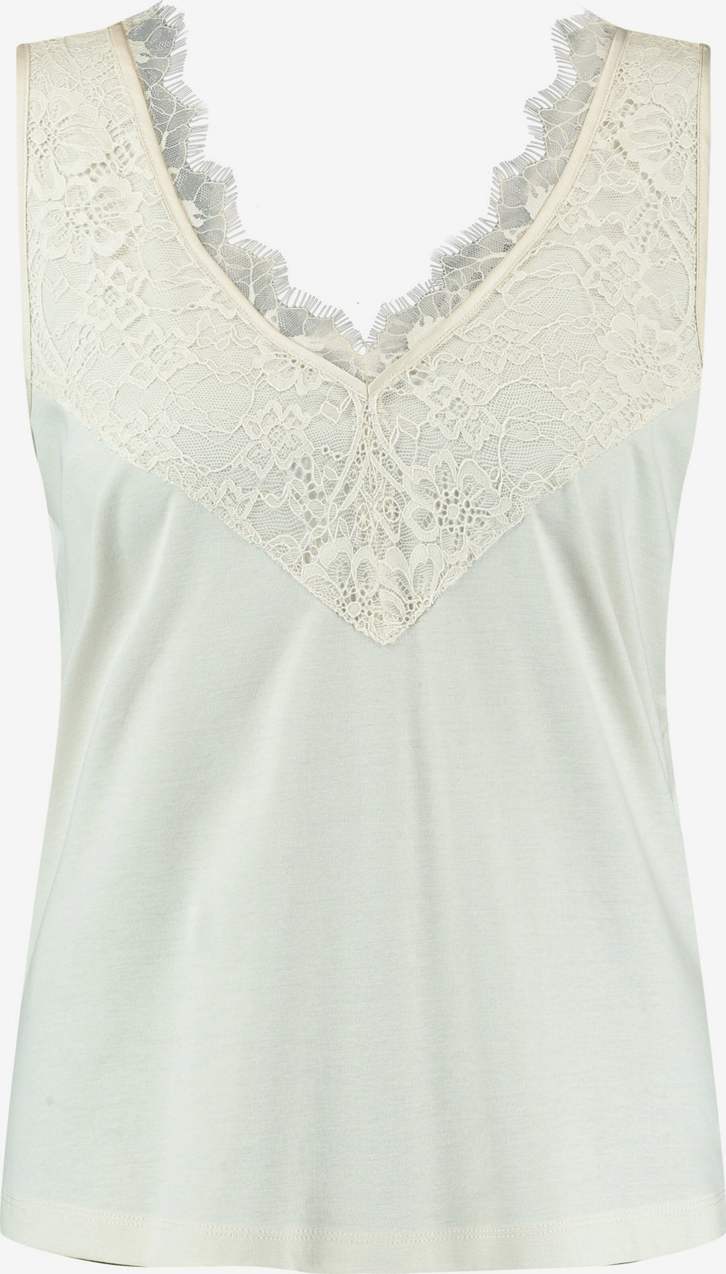 Taifun Kanten Tops Top Dames Beige