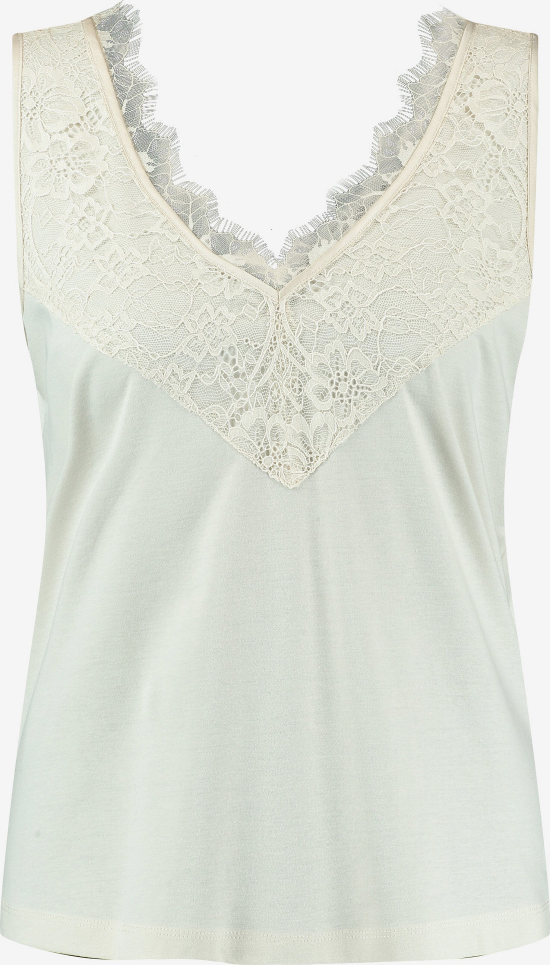 Taifun Kanten Tops Top Dames Beige
