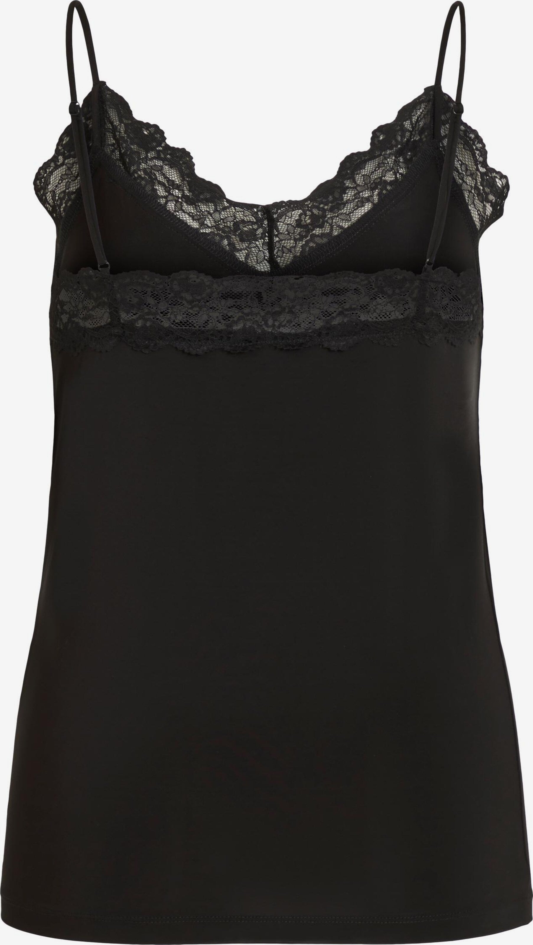 Object Kanten Tops Top Leena Dames Zwart