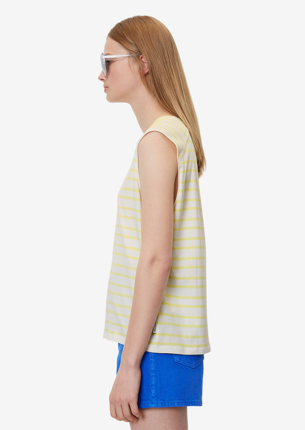 Marc O'Polo Mouwloze Shirts Top Dames Lichtgeel