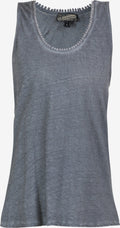 DreiMaster Vintage Mouwloze Shirts Top Dames Duifblauw