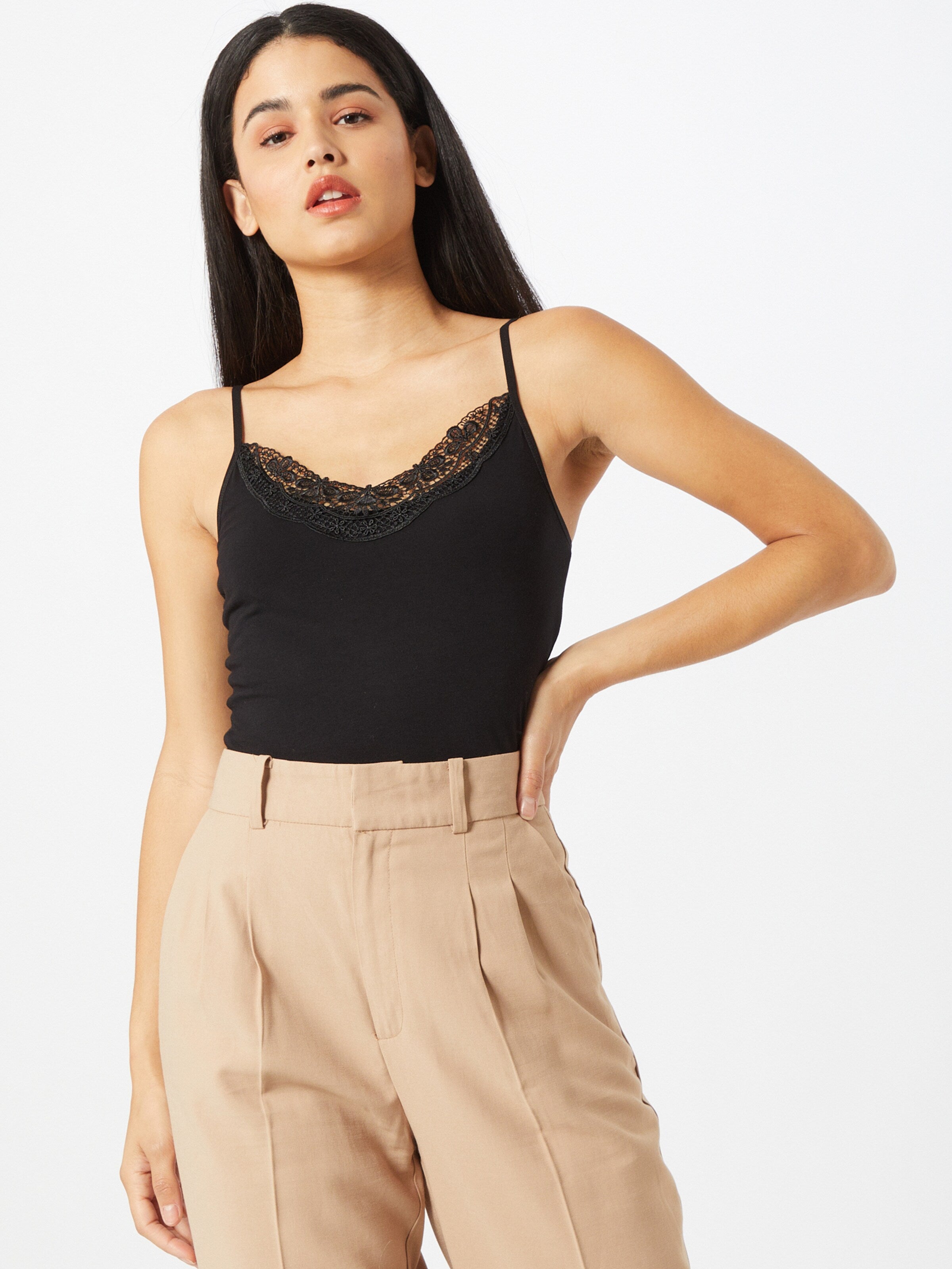 Vero Moda Kanten Tops Top Inge Dames Zwart
