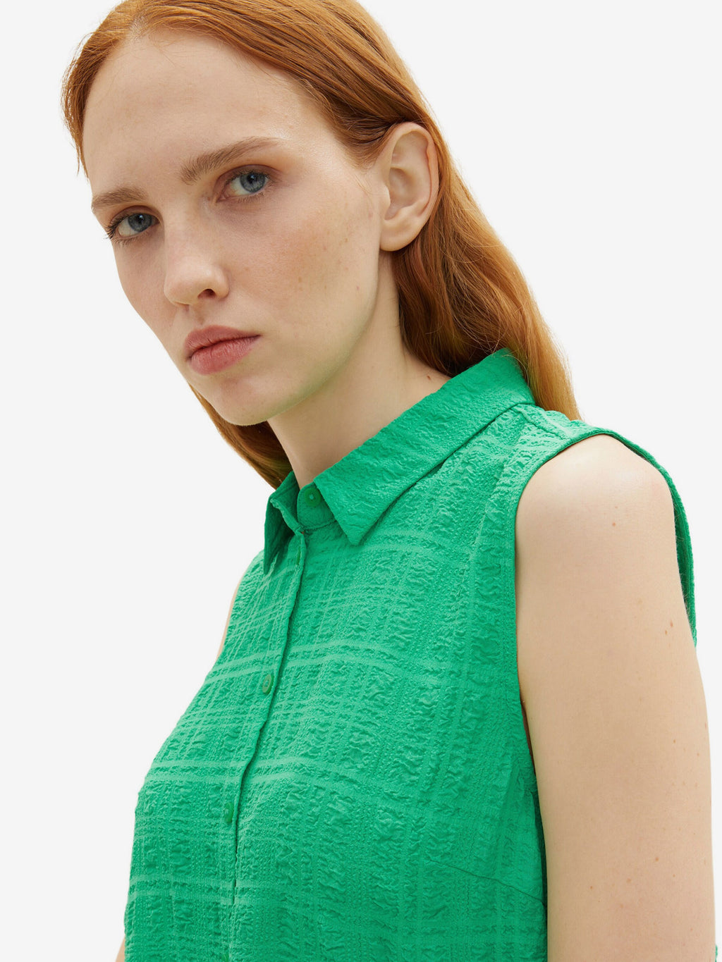 TOM TAILOR Denim Blouse Tops Blouse Dames Grasgroen
