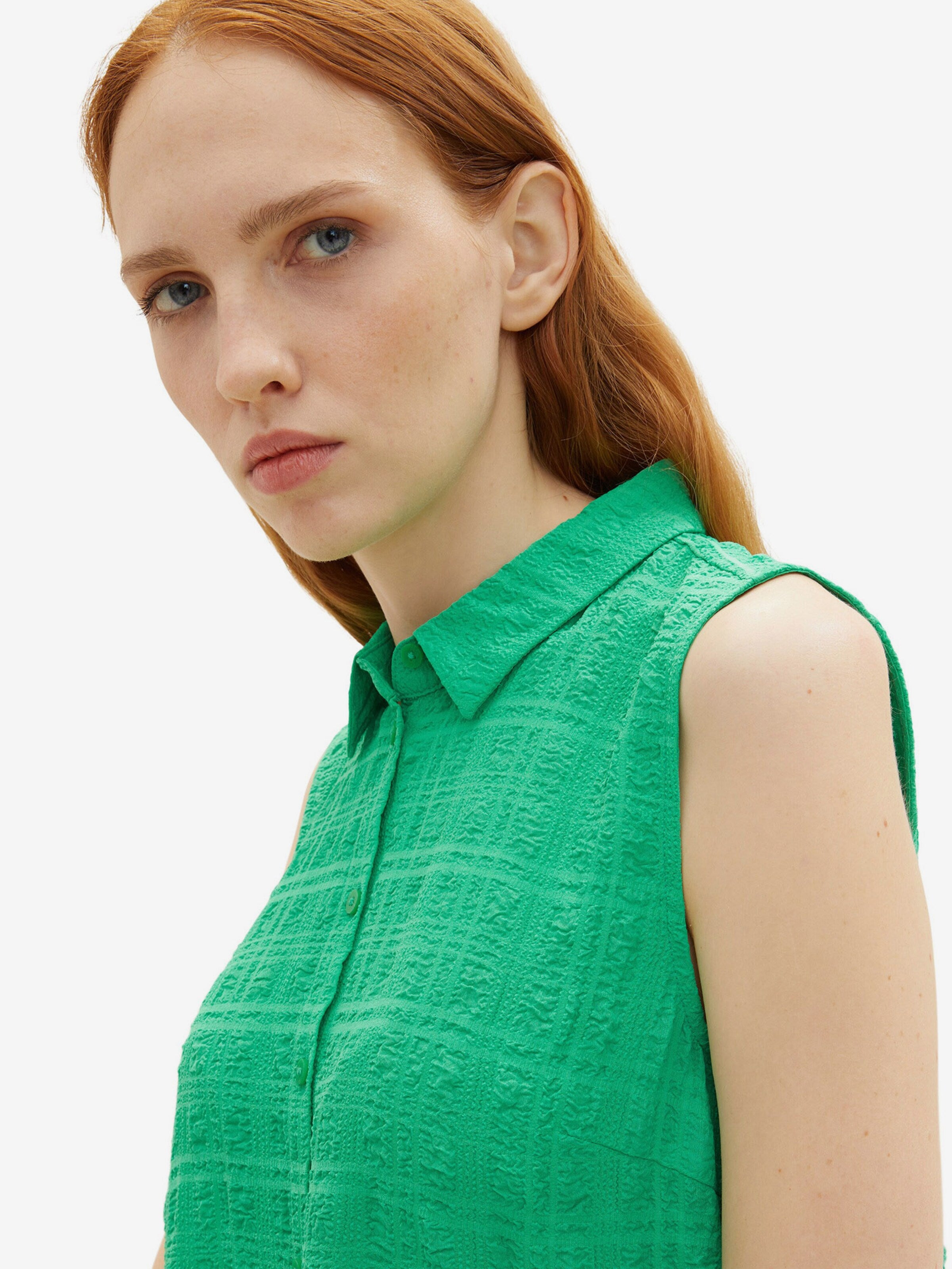 TOM TAILOR Denim Blouse Tops Blouse Dames Grasgroen
