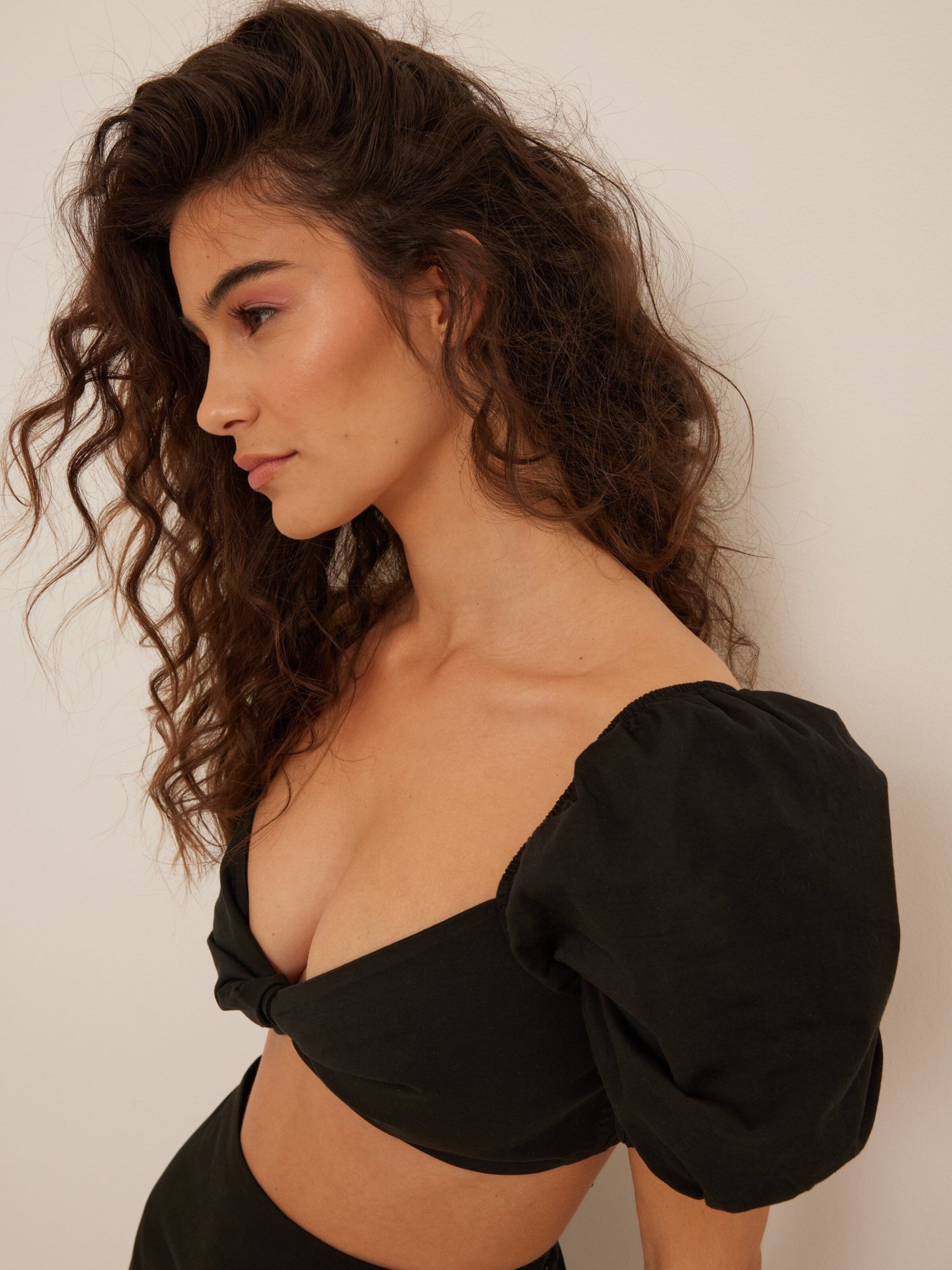 NA-KD Crop Tops Top Dames Zwart