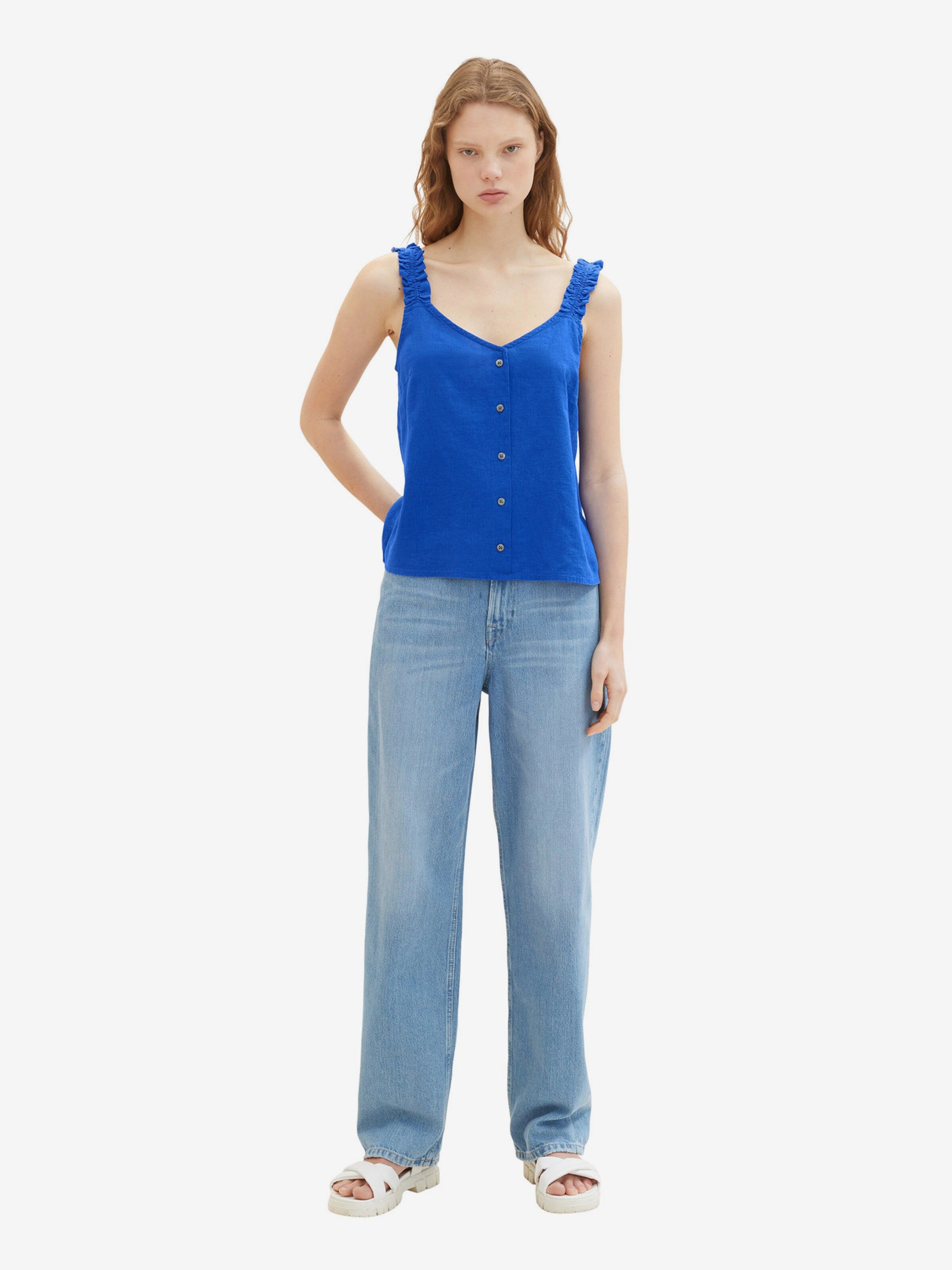TOM TAILOR Denim Blouse Tops Blouse Dames Royal Blue/koningsblauw