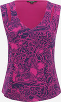 Comma Mouwloze Shirts Top Dames Donkerlila