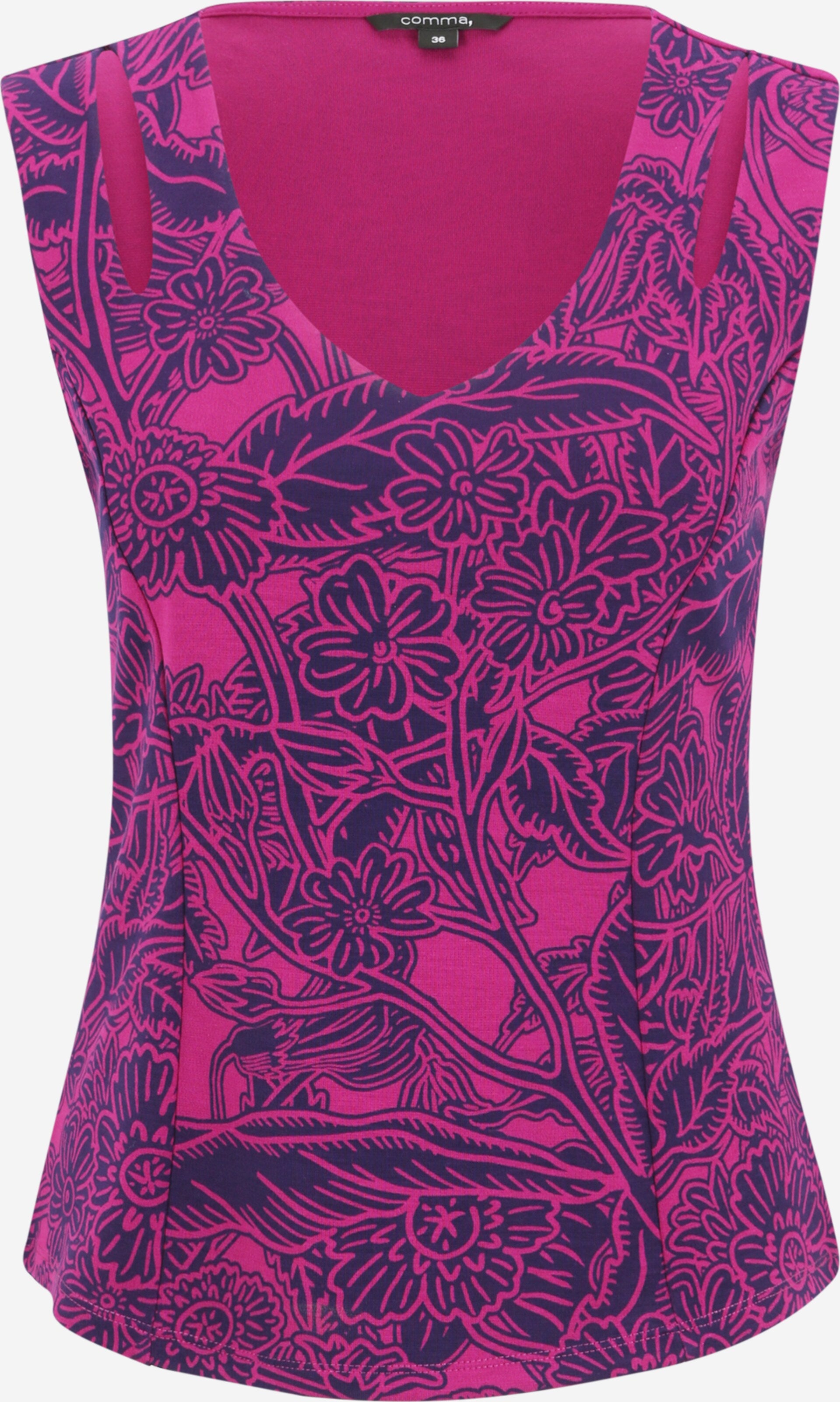 Comma Mouwloze Shirts Top Dames Donkerlila