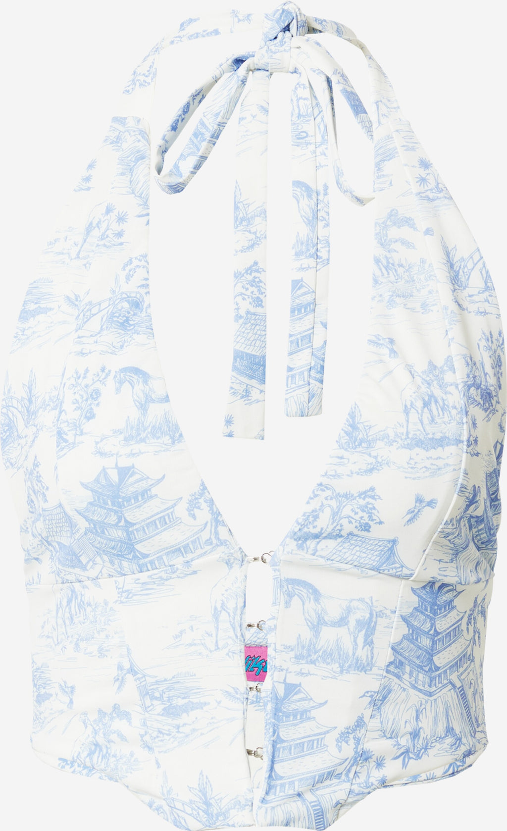 Edikted Crop Tops Top Dames Blauw / Wit