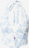 Edikted Crop Tops Top Dames Blauw / Wit