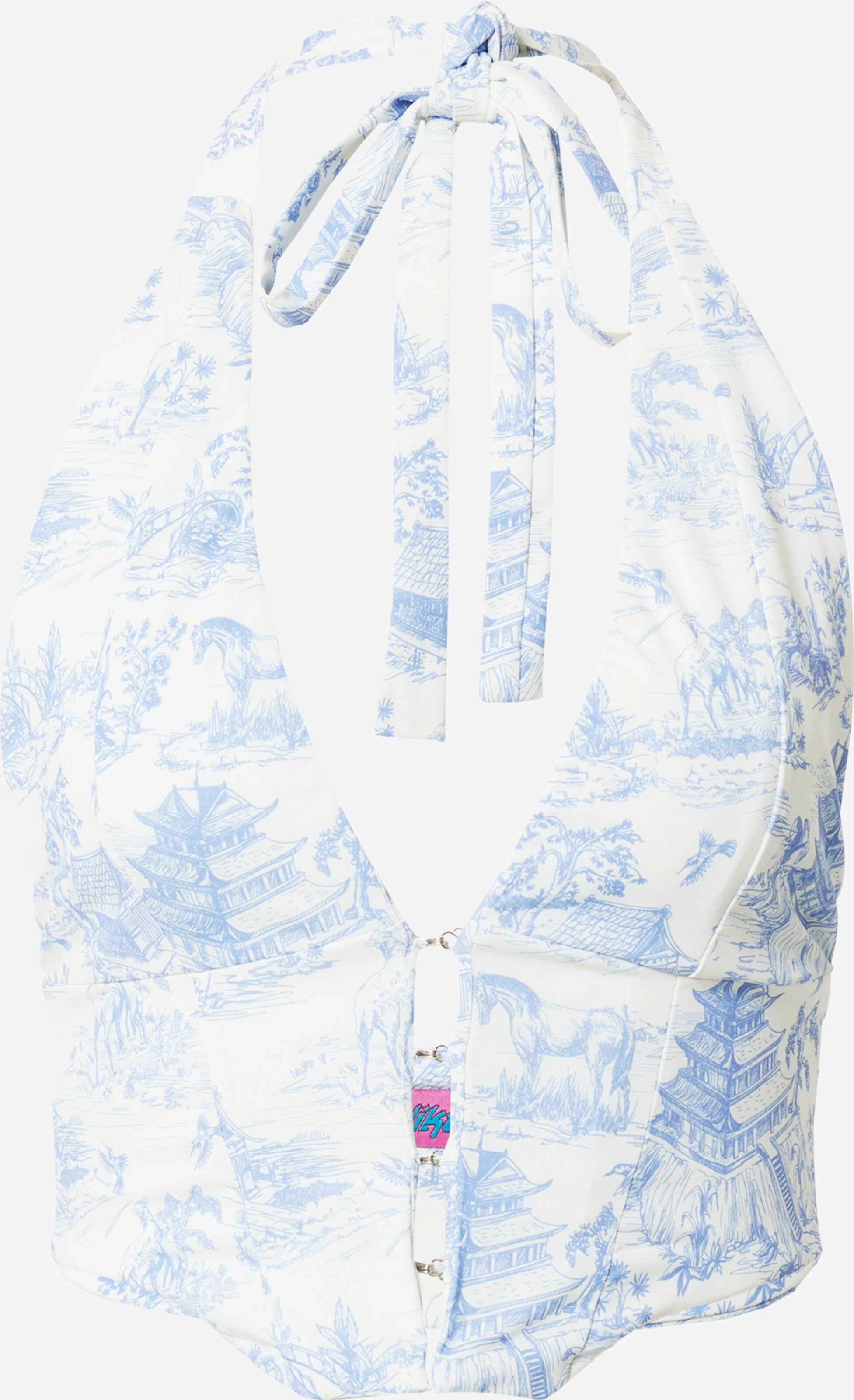 Edikted Crop Tops Top Dames Blauw / Wit