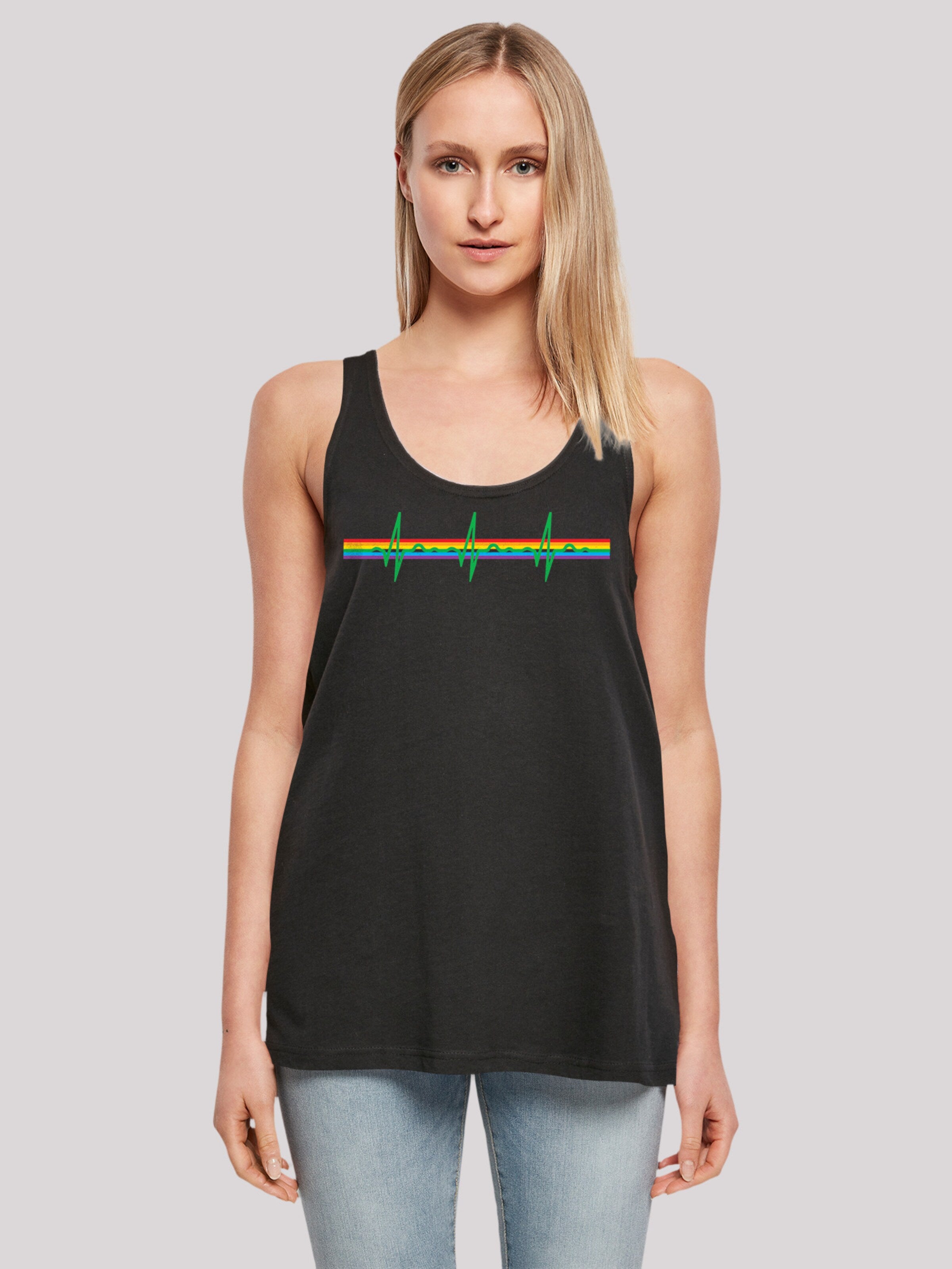 F4NT4STIC Mouwloze Shirts Top Pink Floyd Dames Zwart