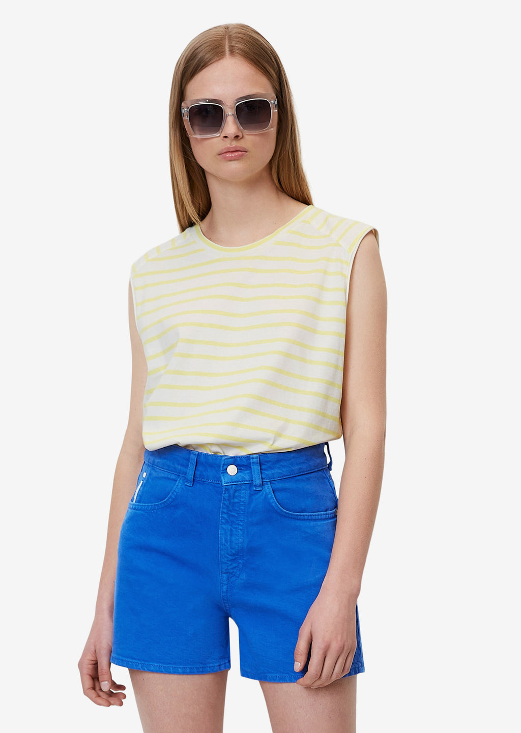 Marc O'Polo Mouwloze Shirts Top Dames Lichtgeel