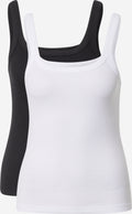 WEEKDAY Tanktops Top Cat Dames Zwart / Wit