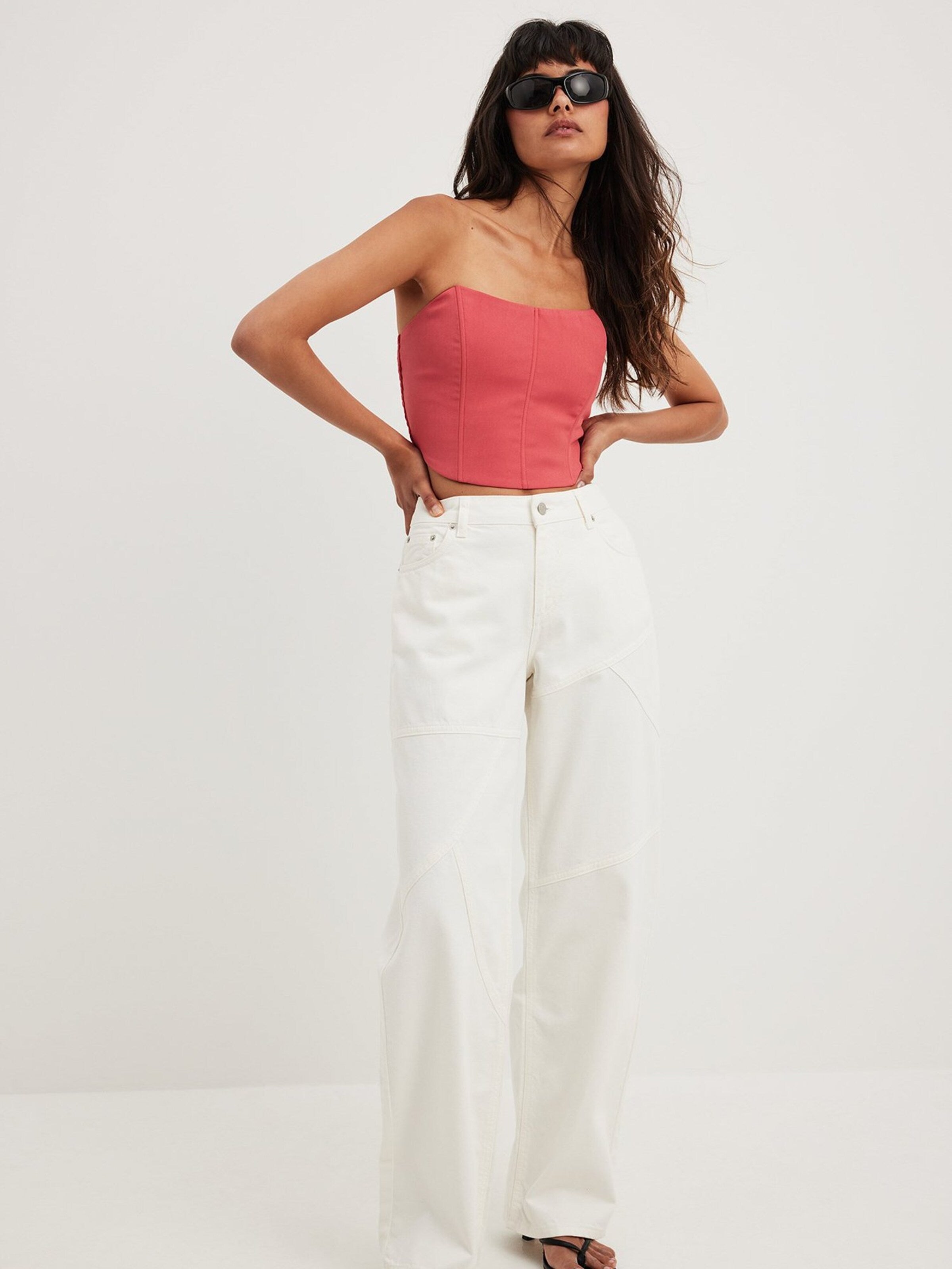 NA-KD Crop Tops Top Dames Watermeloen Rood