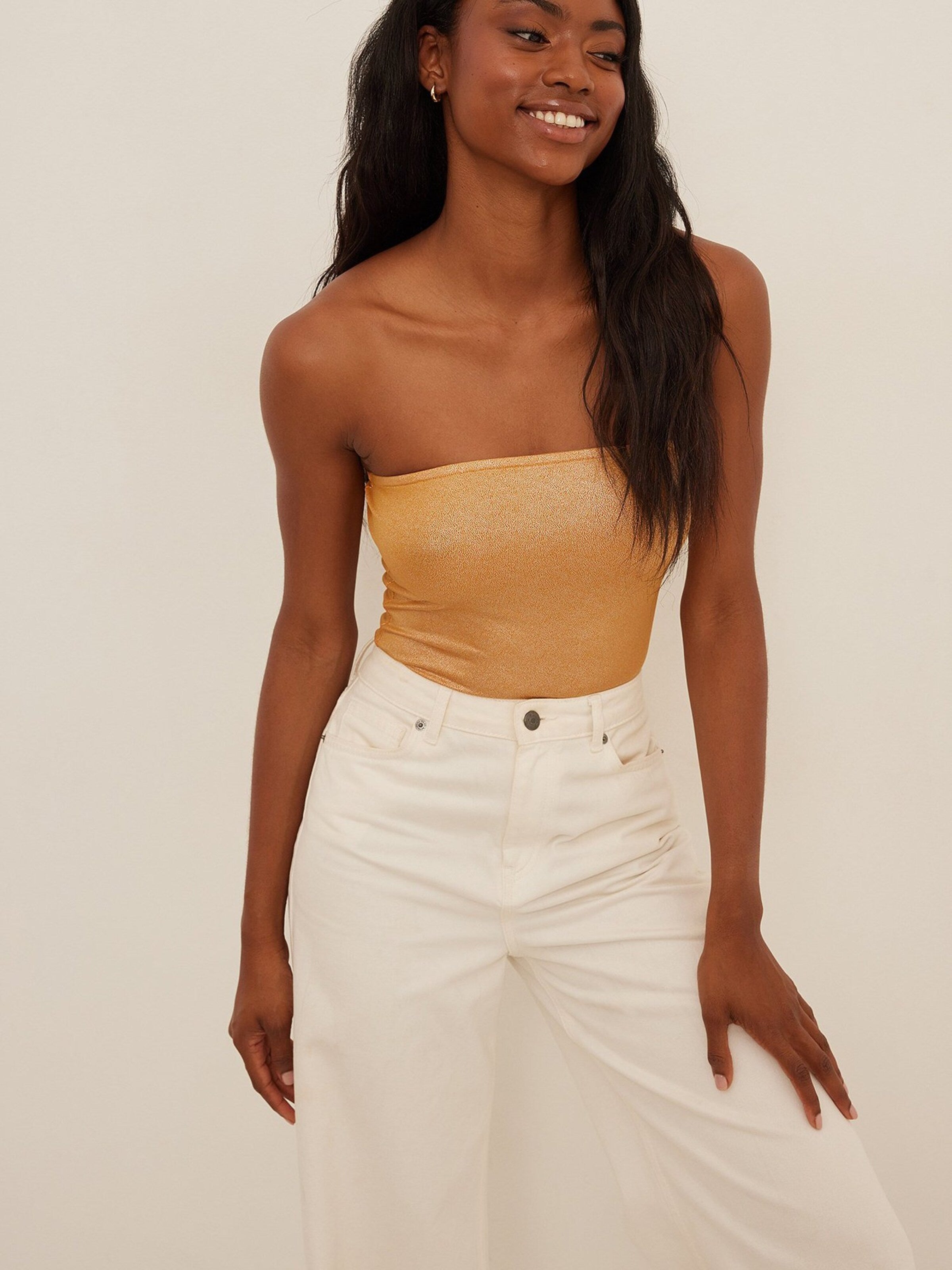 NA-KD Crop Tops Top Dames Lichtoranje