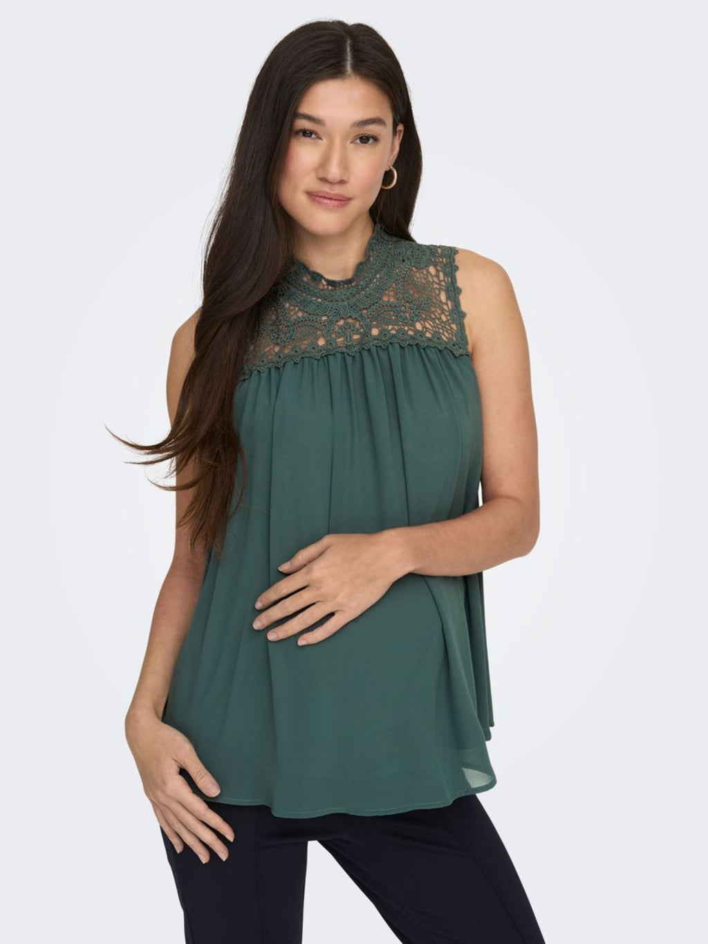 ONLY MATERNITY Kanten Tops Top Dames Groen