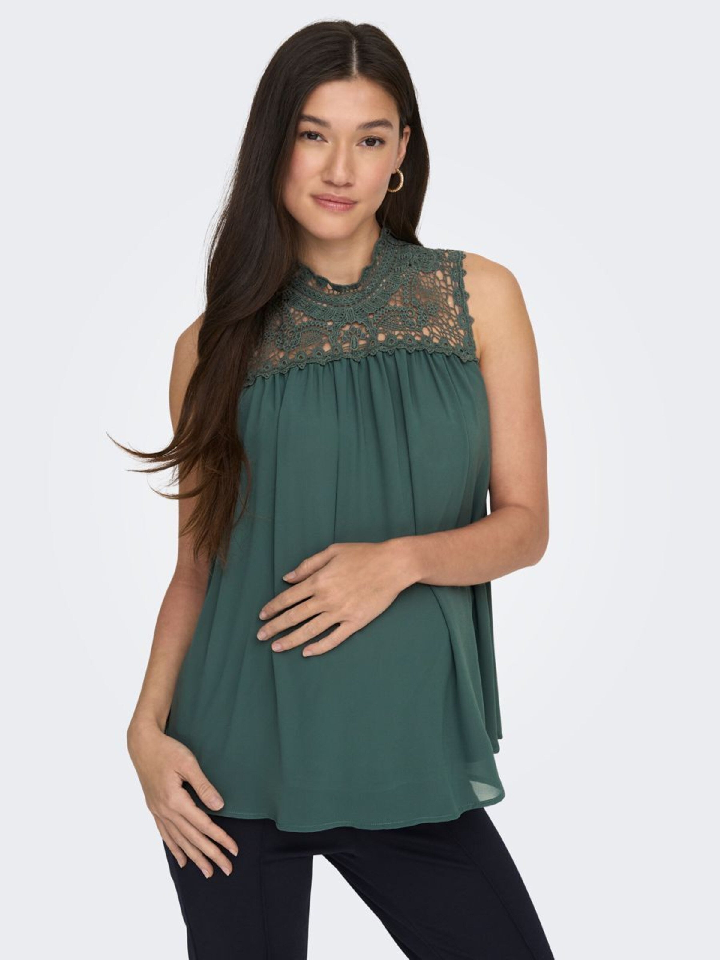 ONLY MATERNITY Kanten Tops Top Dames Groen