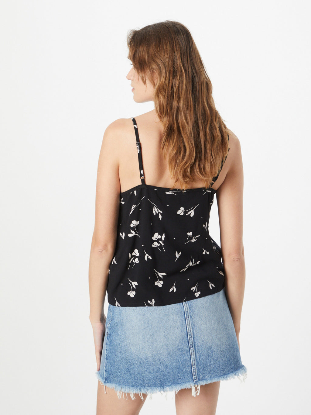 About You Spaghetti Tops Top Laila Dames Zwart / Wit