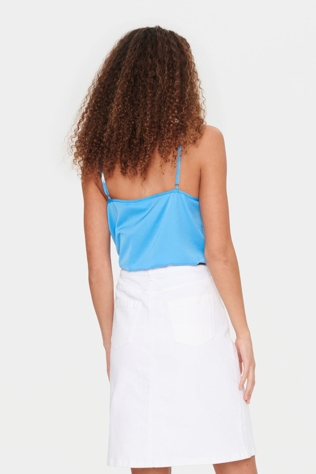 Saint Tropez Kanten Tops Top Dames Lichtblauw