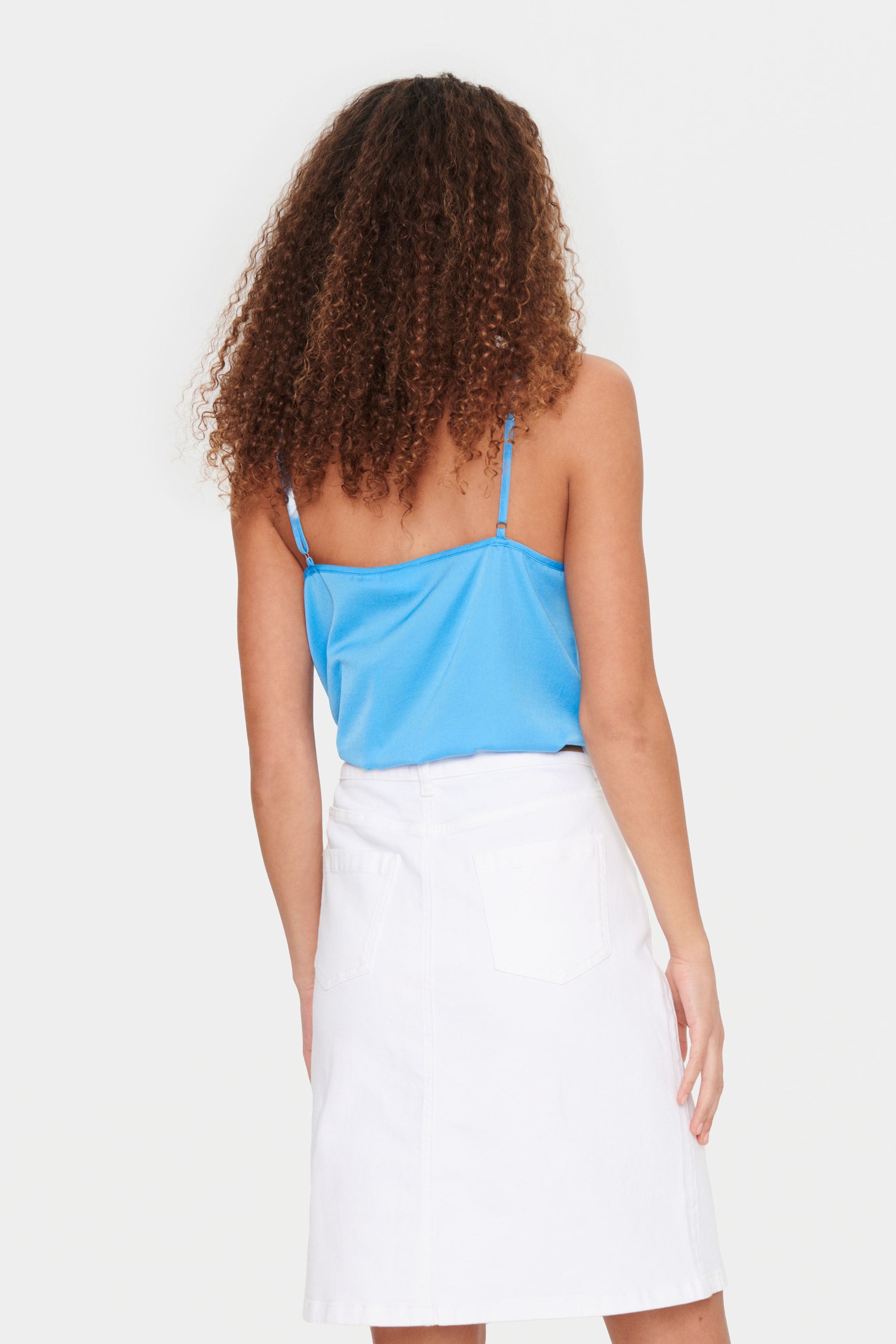 Saint Tropez Kanten Tops Top Dames Lichtblauw
