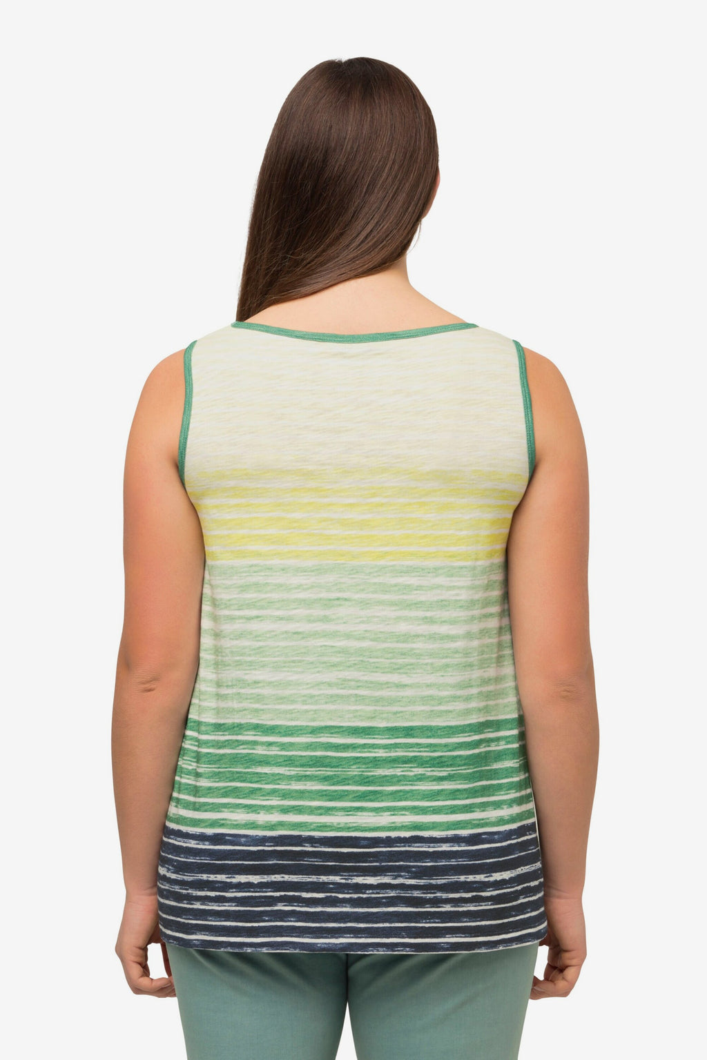 Ulla Popken Mouwloze Shirts Top Dames Groen Gemêleerd
