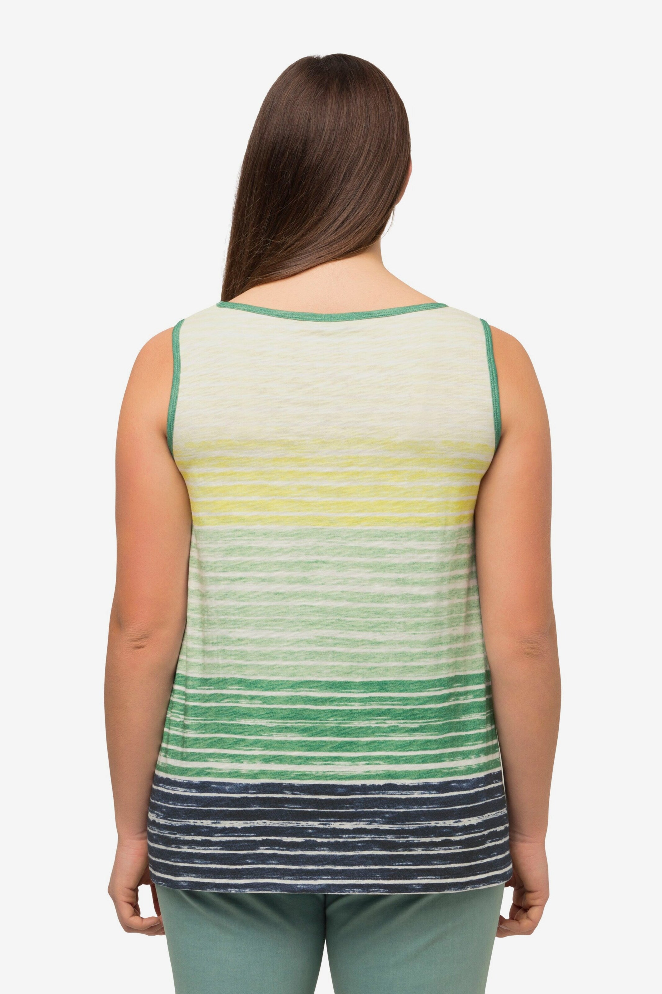 Ulla Popken Mouwloze Shirts Top Dames Groen Gemêleerd