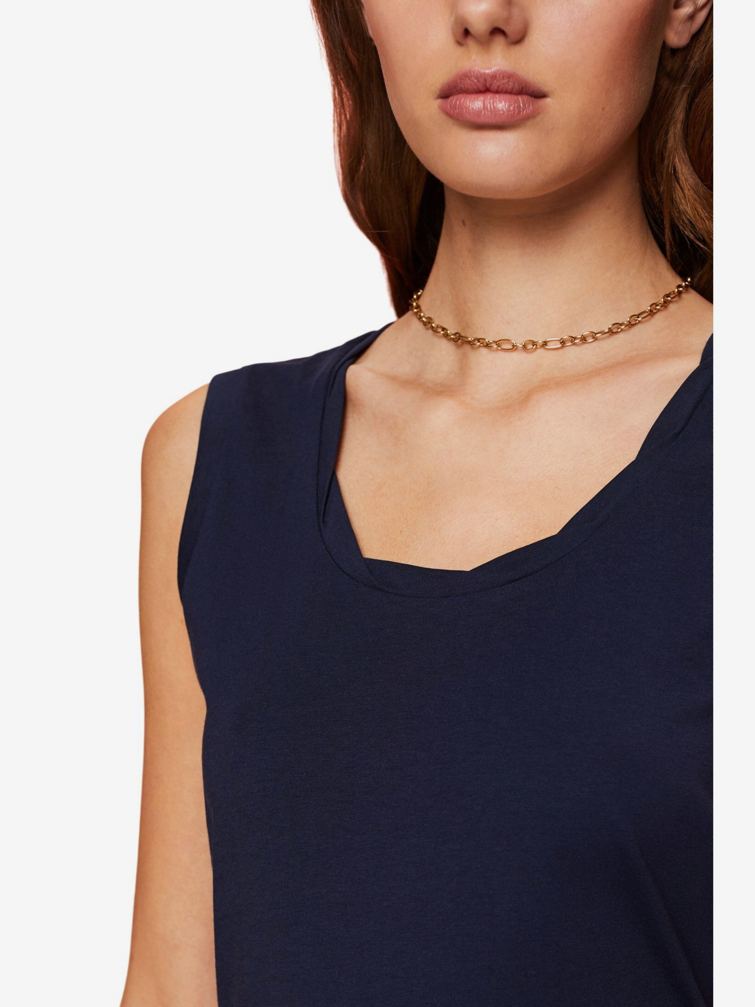 ESPRIT Mouwloze Shirts Top Dames Navy